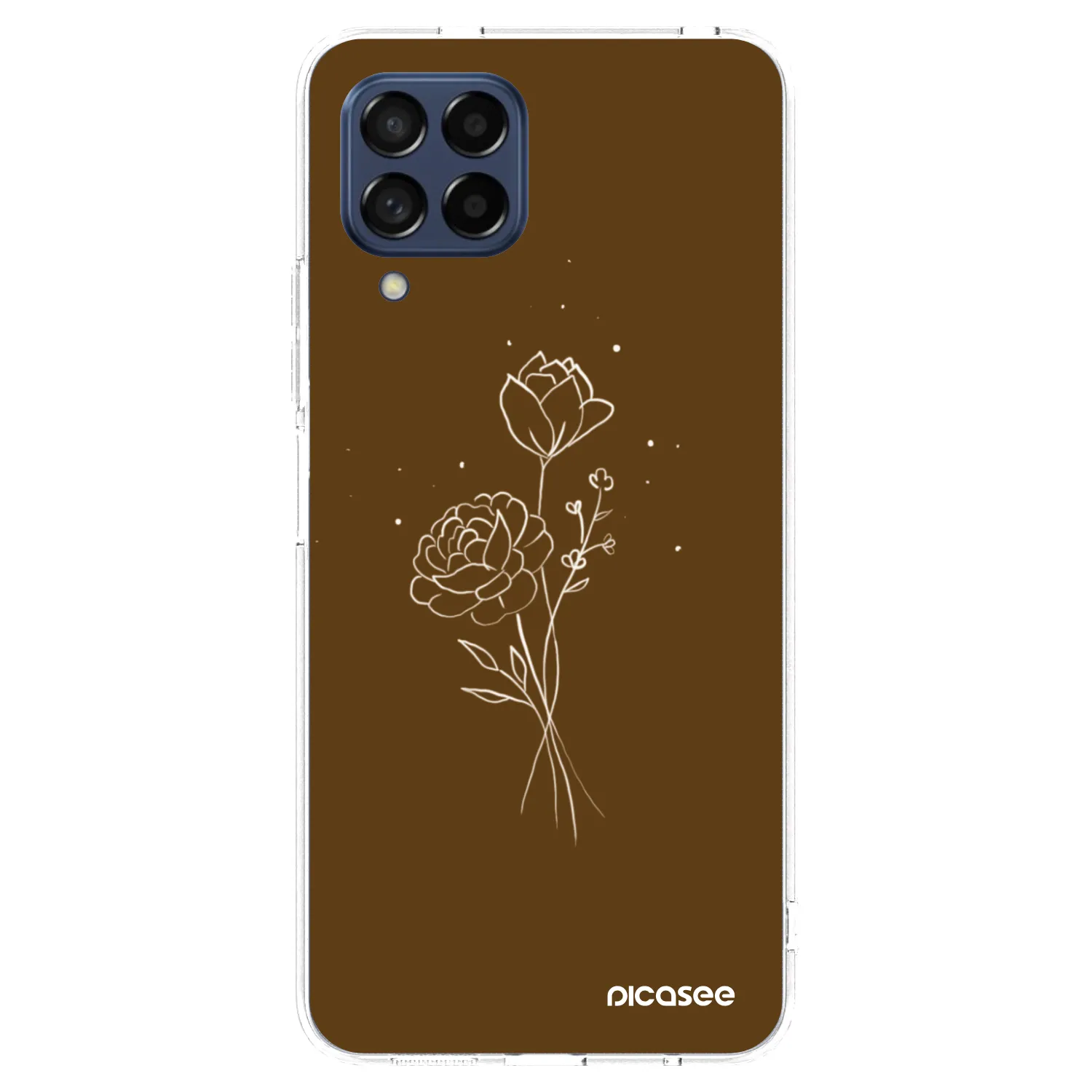 Picasee silikónový prehľadný obal pre Samsung Galaxy M53 5G - Brown flowers
