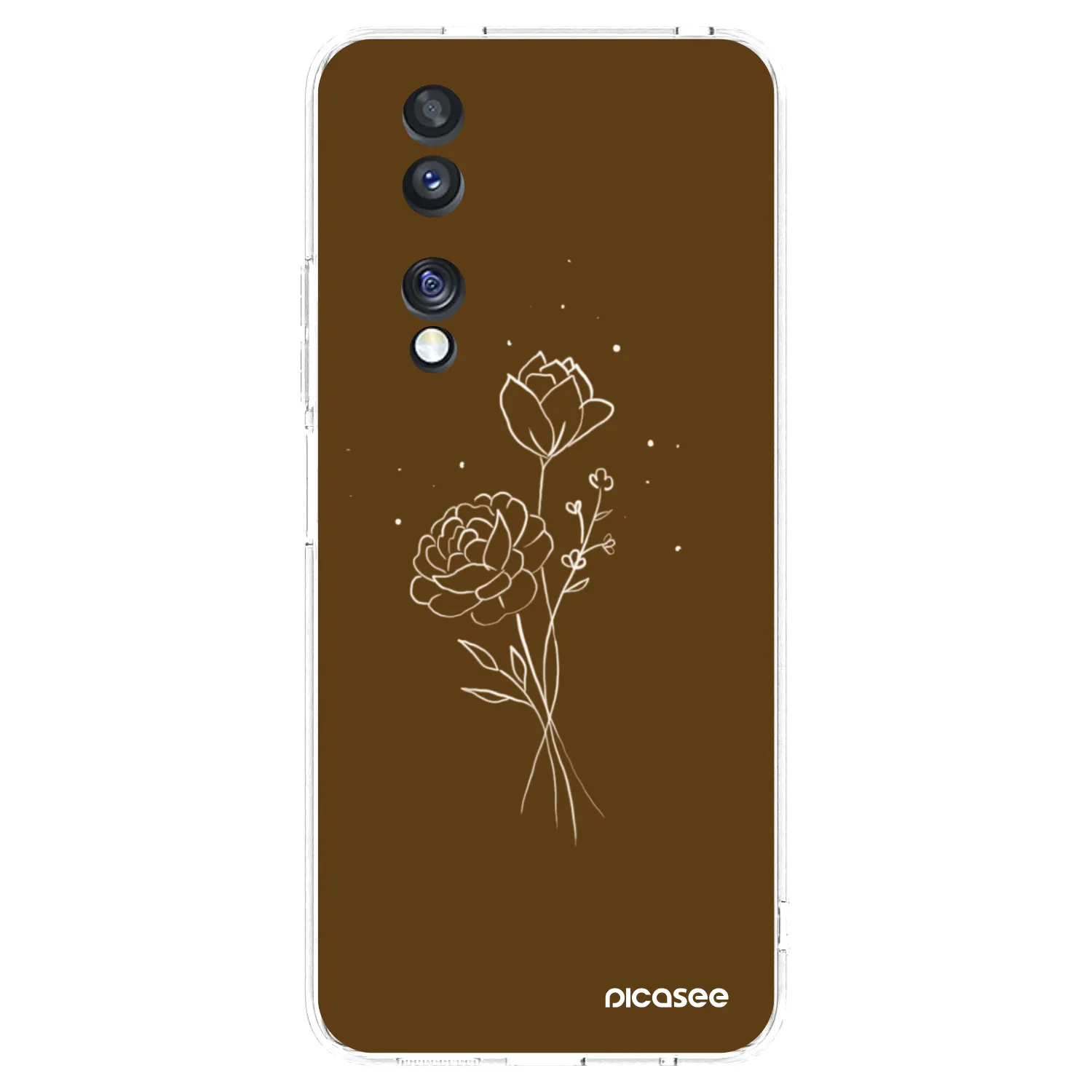Picasee silikónový prehľadný obal pre Honor 70 - Brown flowers