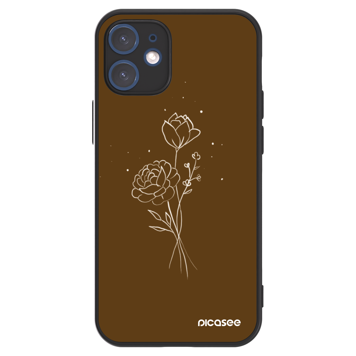 Picasee ULTIMATE CASE MagSafe pro Apple iPhone 12 mini - Brown flowers