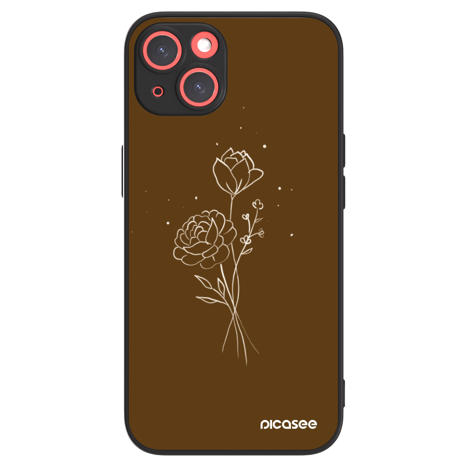 Picasee ULTIMATE CASE MagSafe pro Apple iPhone 13 - Brown flowers