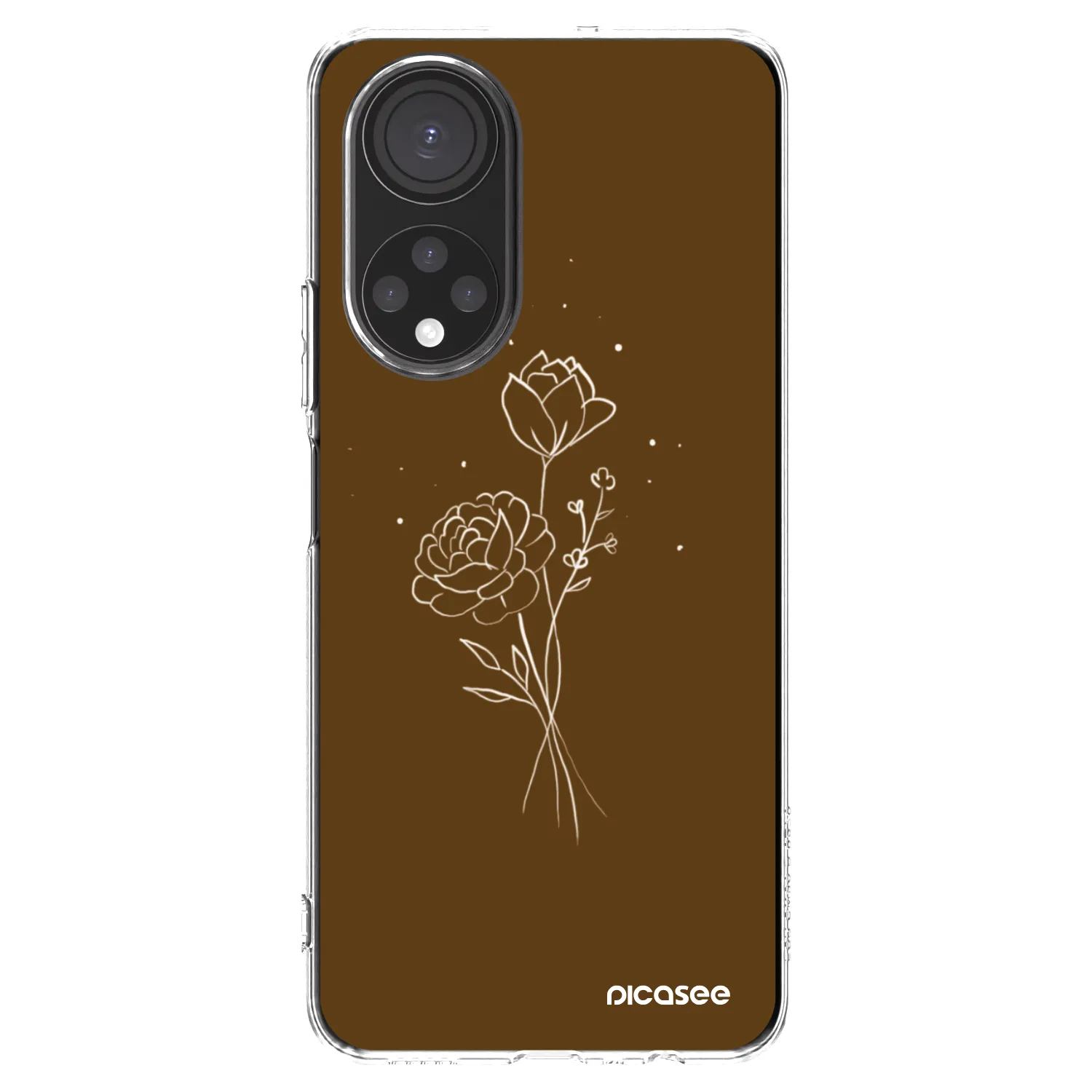 Picasee silikónový prehľadný obal pre Honor X7 - Brown flowers