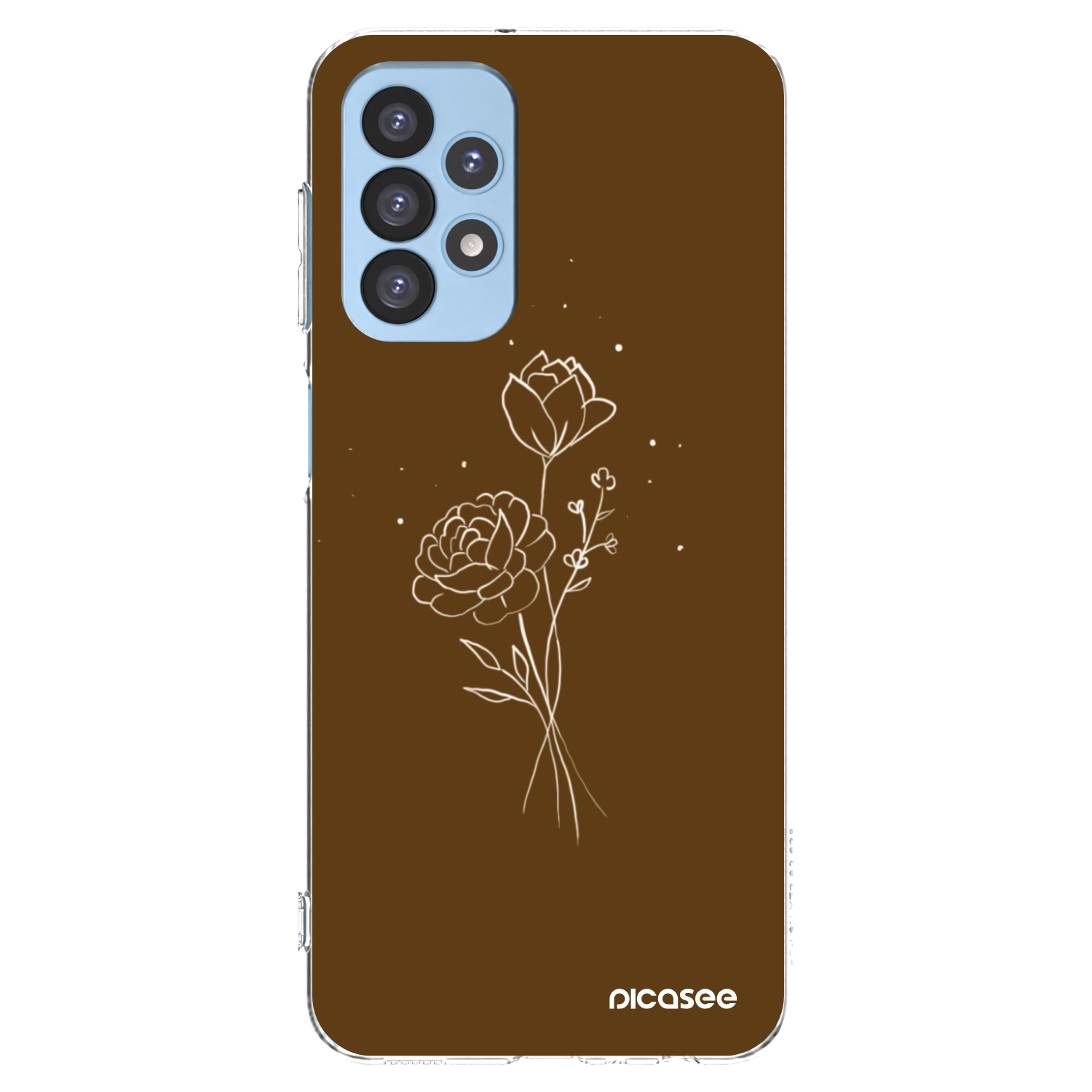 Picasee silikónový prehľadný obal pre Samsung Galaxy A23 A235F 4G - Brown flowers