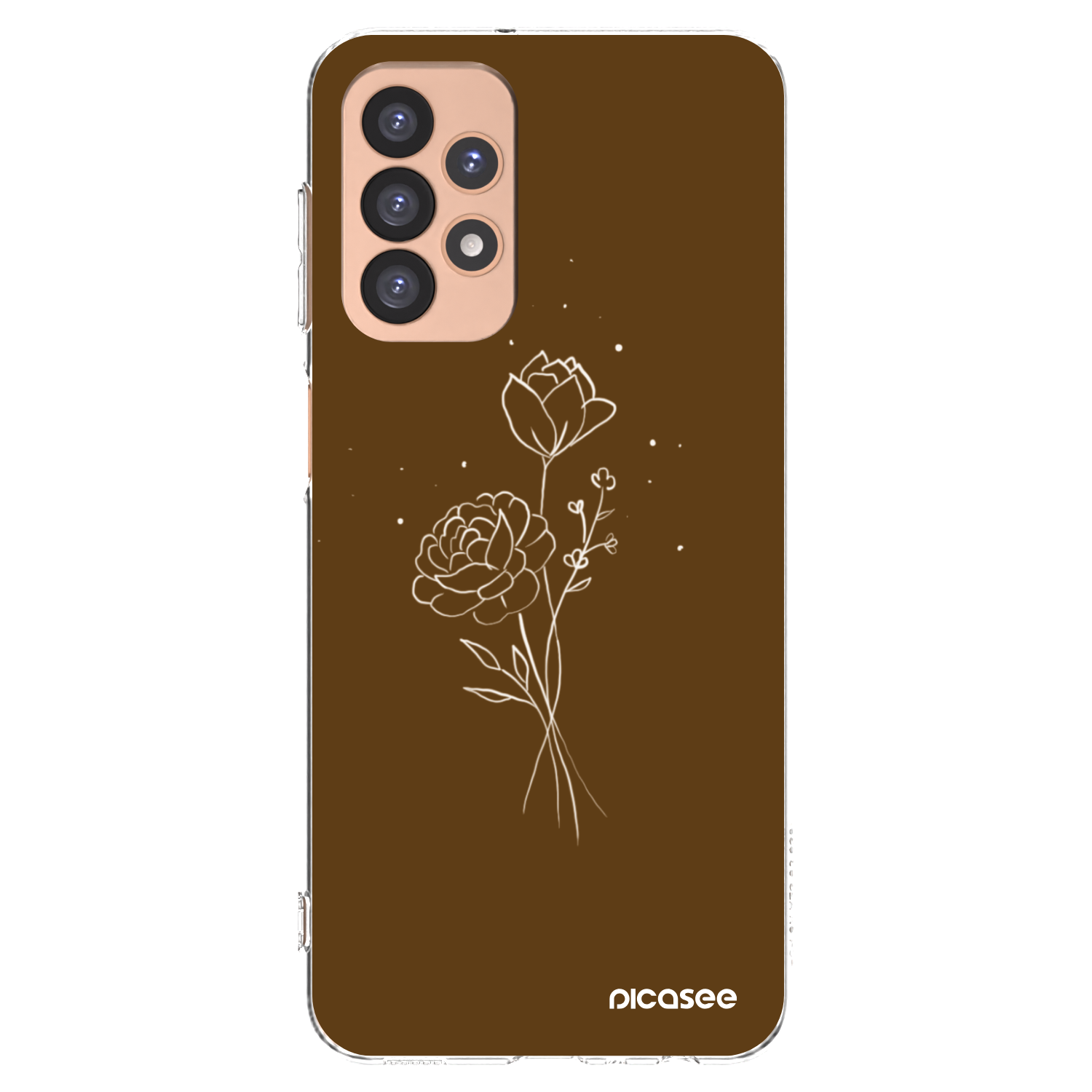 Silikónový prehľadný obal pre Samsung Galaxy A23 A236B 5G - Brown flowers