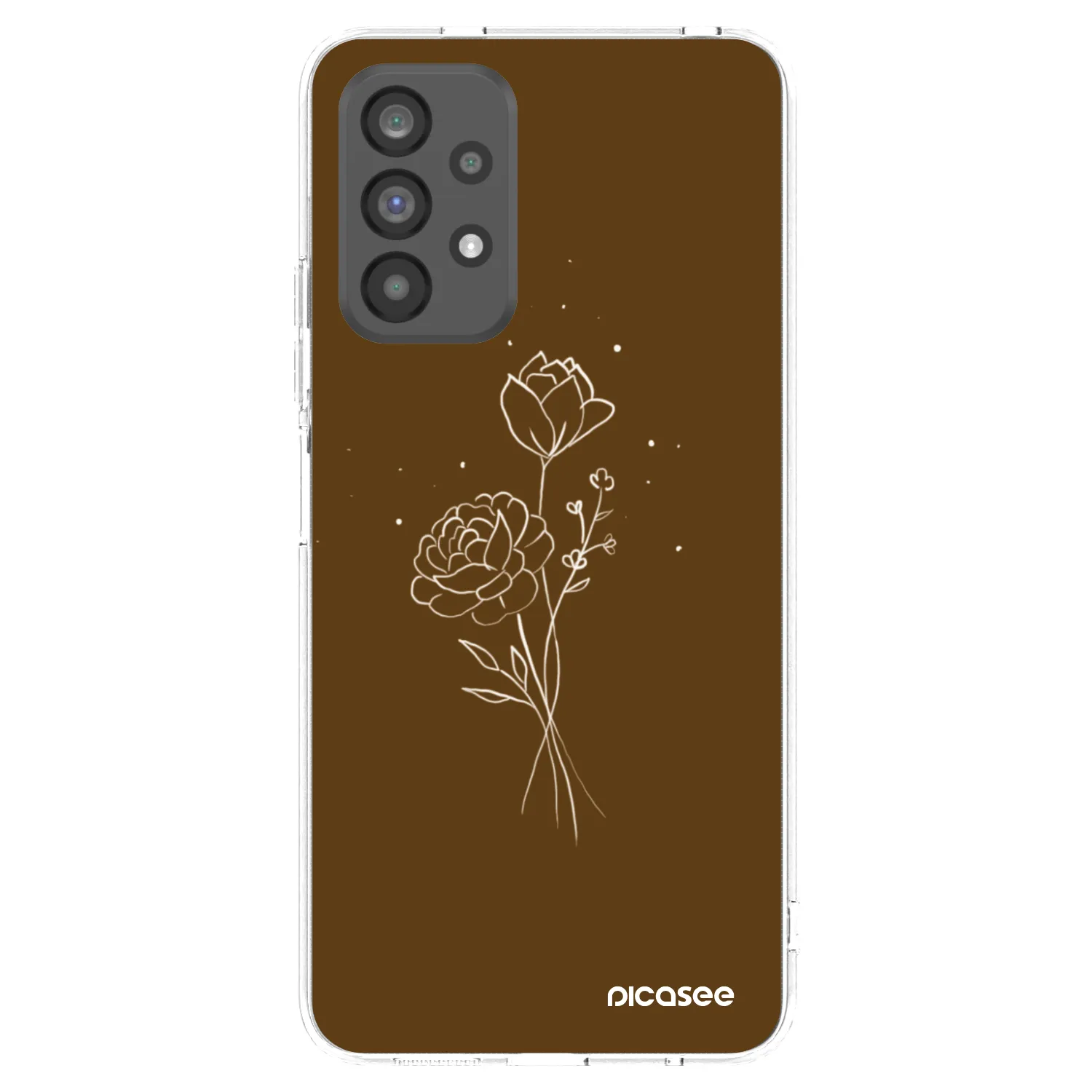 Picasee silikónový prehľadný obal pre Samsung Galaxy A73 5G - Brown flowers