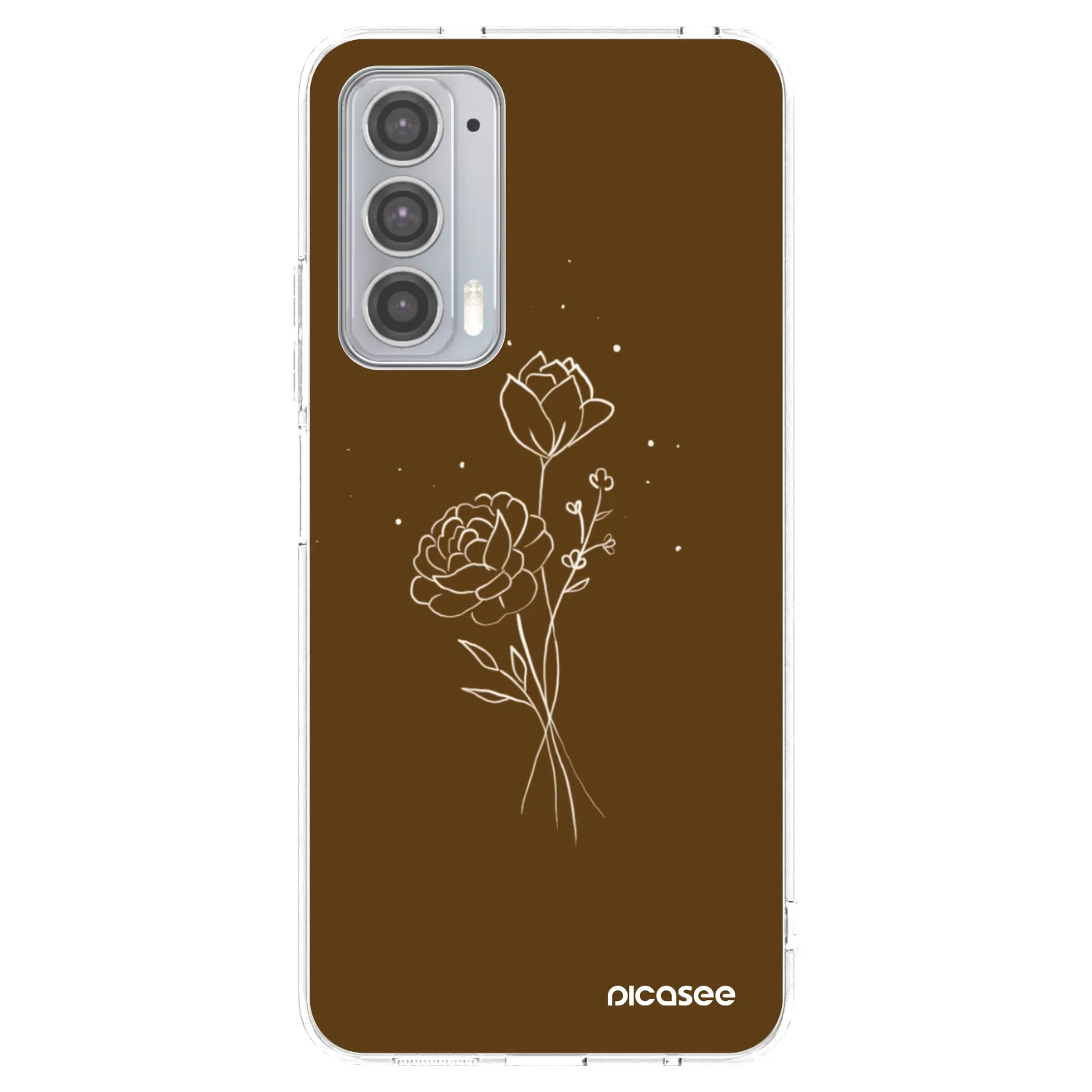 Picasee silikónový prehľadný obal pre Motorola Edge 20 - Brown flowers
