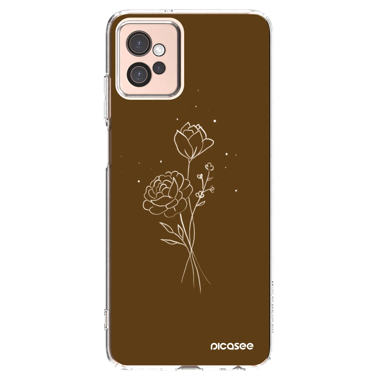 Picasee silikónový prehľadný obal pre Motorola Moto G32 - Brown flowers