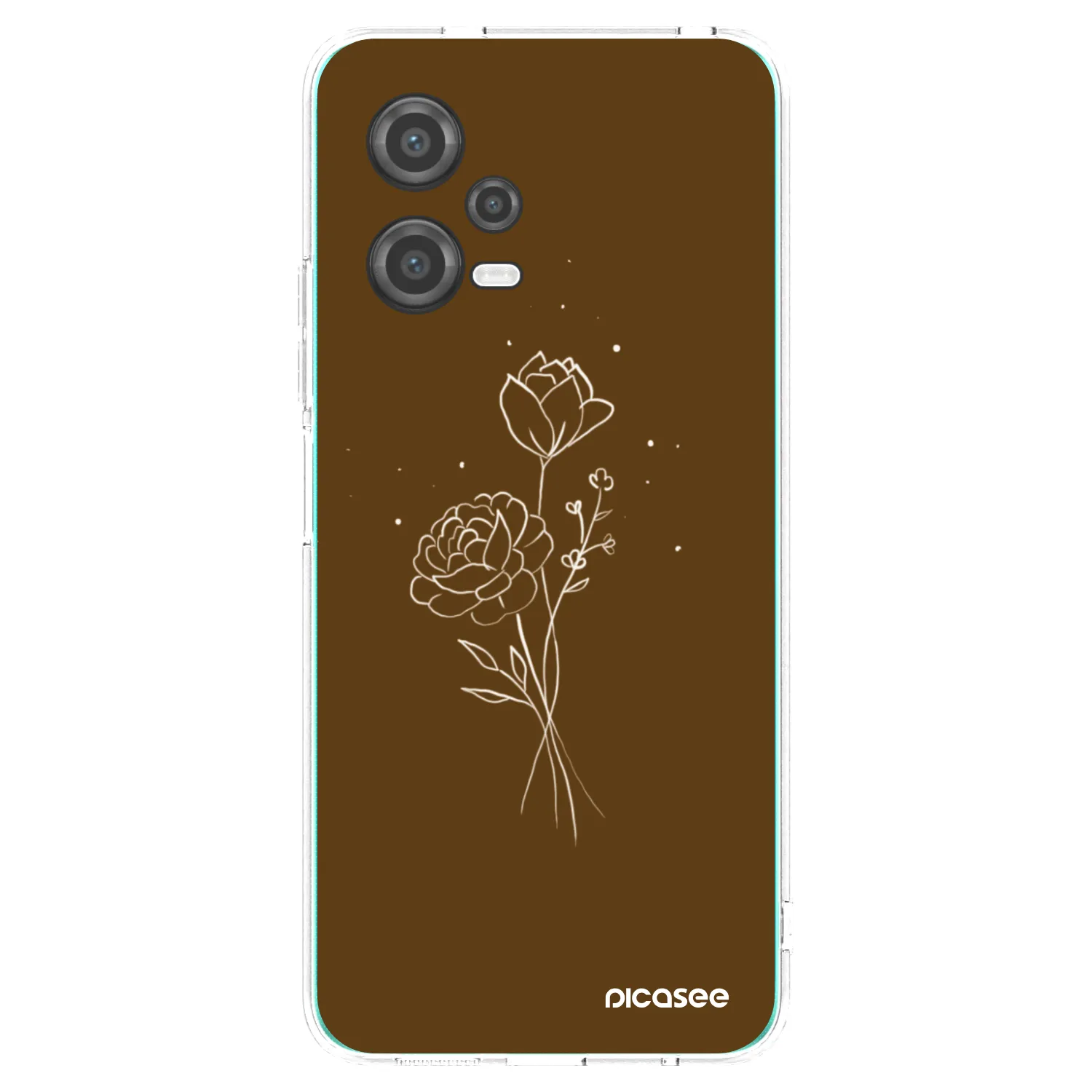 Picasee silikónový prehľadný obal pre Xiaomi Poco X5 - Brown flowers