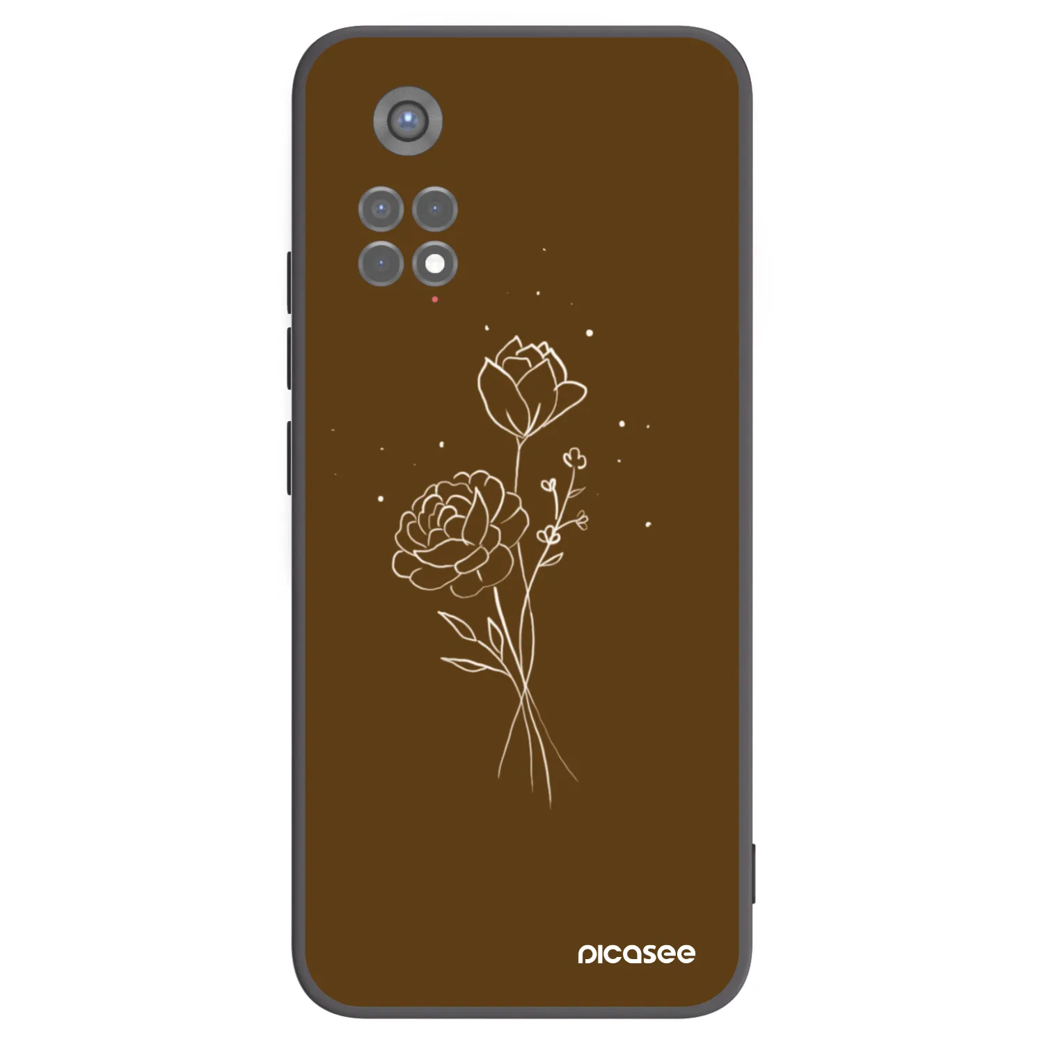 Picasee silikónový čierny obal pre Xiaomi Redmi Note 11S 5G - Brown flowers