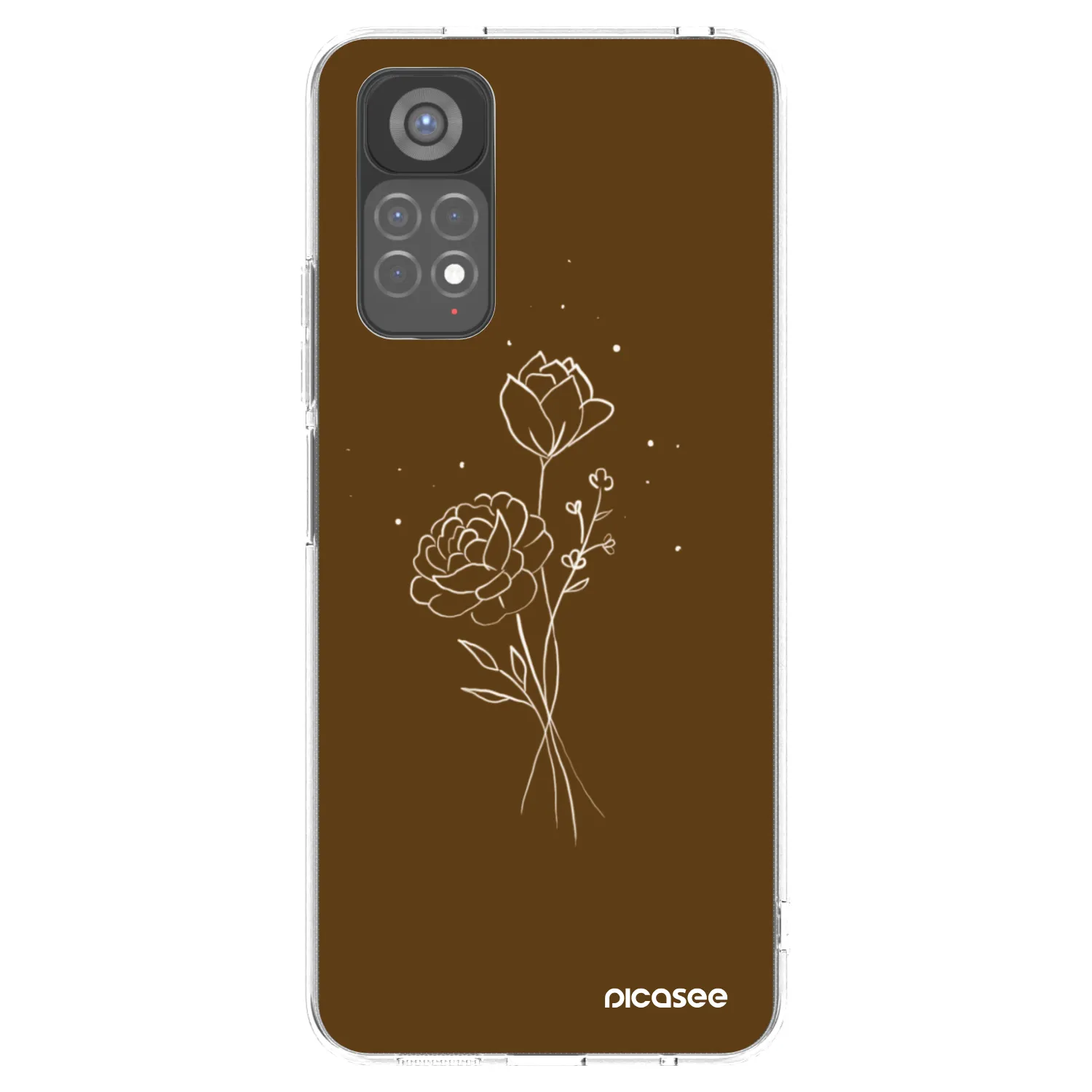 Picasee silikónový prehľadný obal pre Xiaomi Redmi Note 11S 5G - Brown flowers
