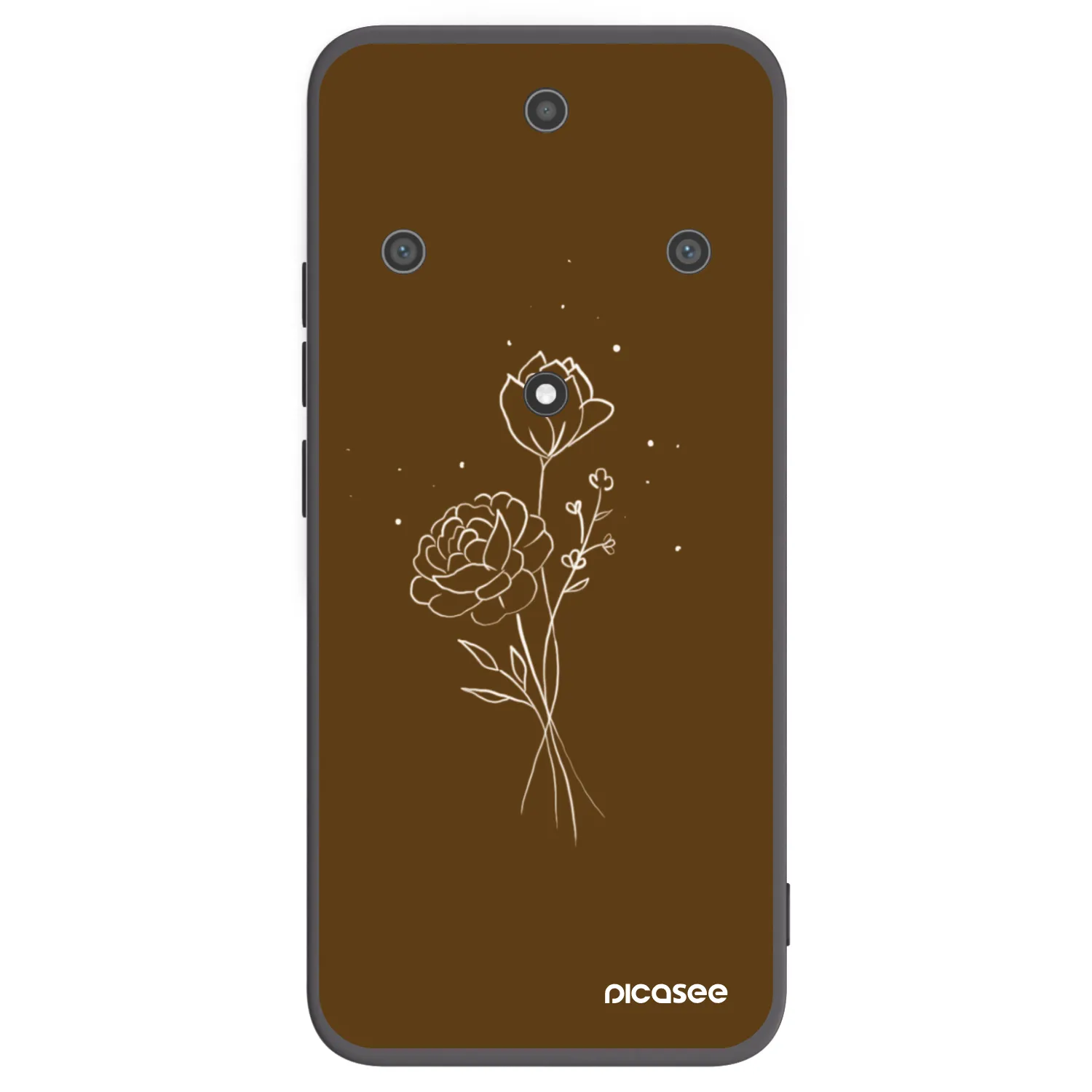 Picasee silikónový čierny obal pre Honor Magic5 Lite 5G - Brown flowers