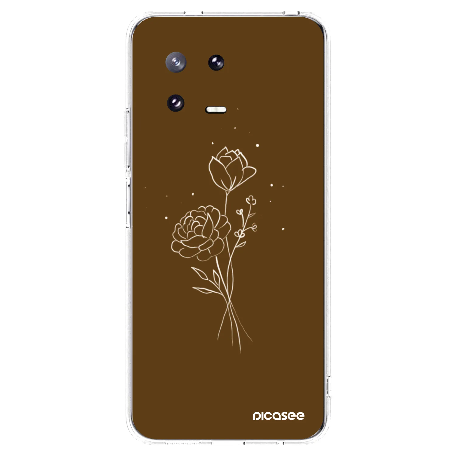 Picasee silikónový prehľadný obal pre Xiaomi 13 Pro - Brown flowers
