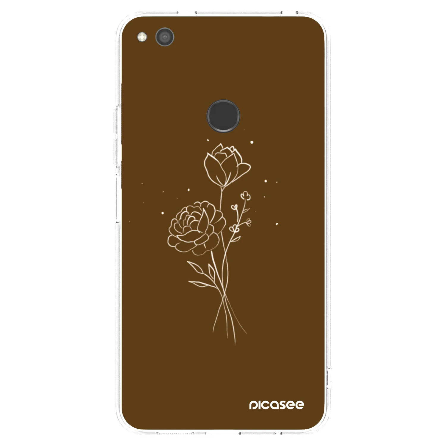 Picasee silikónový prehľadný obal pre Huawei P9 Lite 2017 - Brown flowers