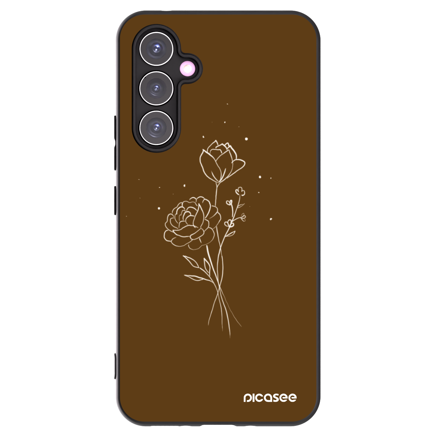 Picasee silikónový čierny obal pre Samsung Galaxy A54 5G A546B - Brown flowers