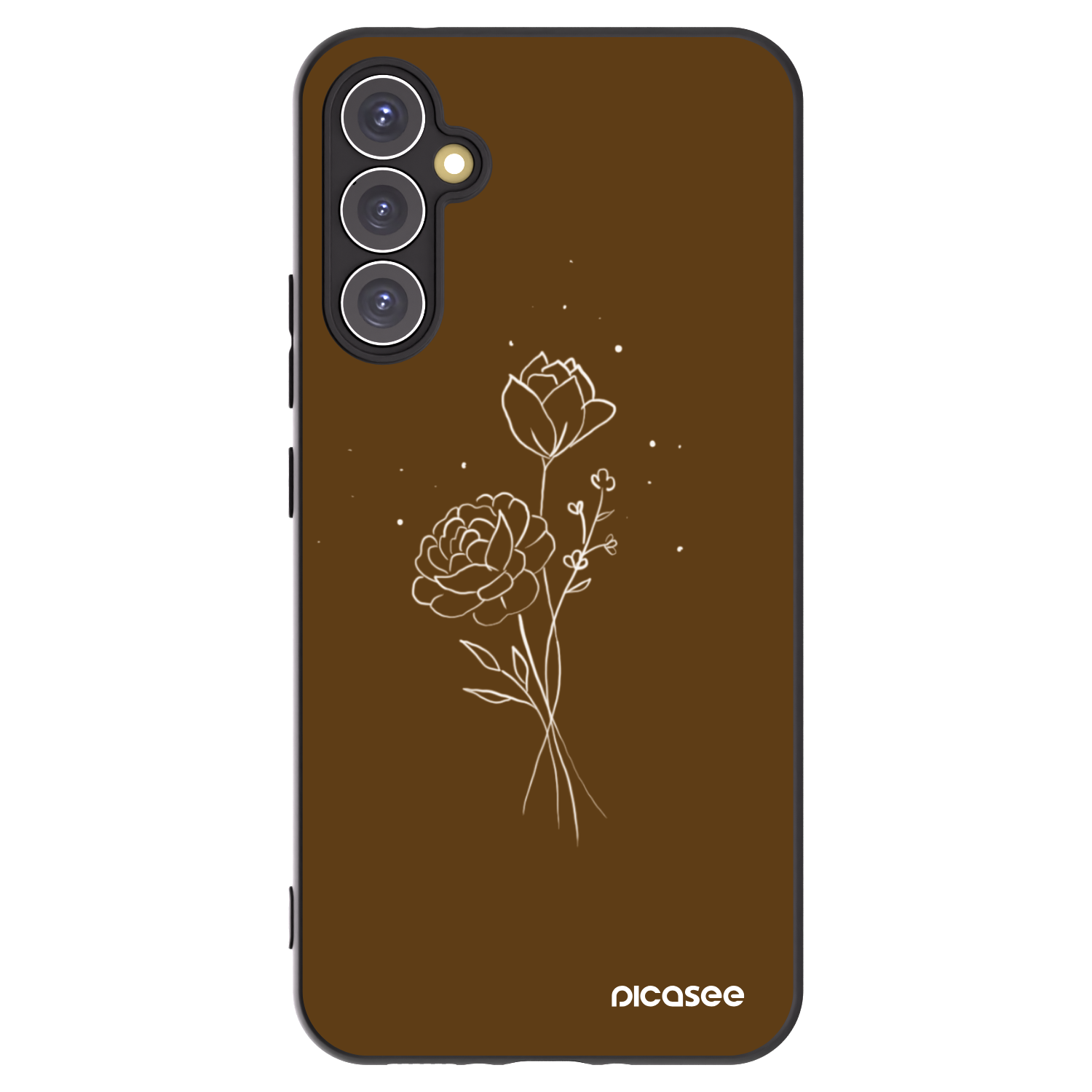 Picasee silikónový čierny obal pre Samsung Galaxy A34 5G A346B - Brown flowers