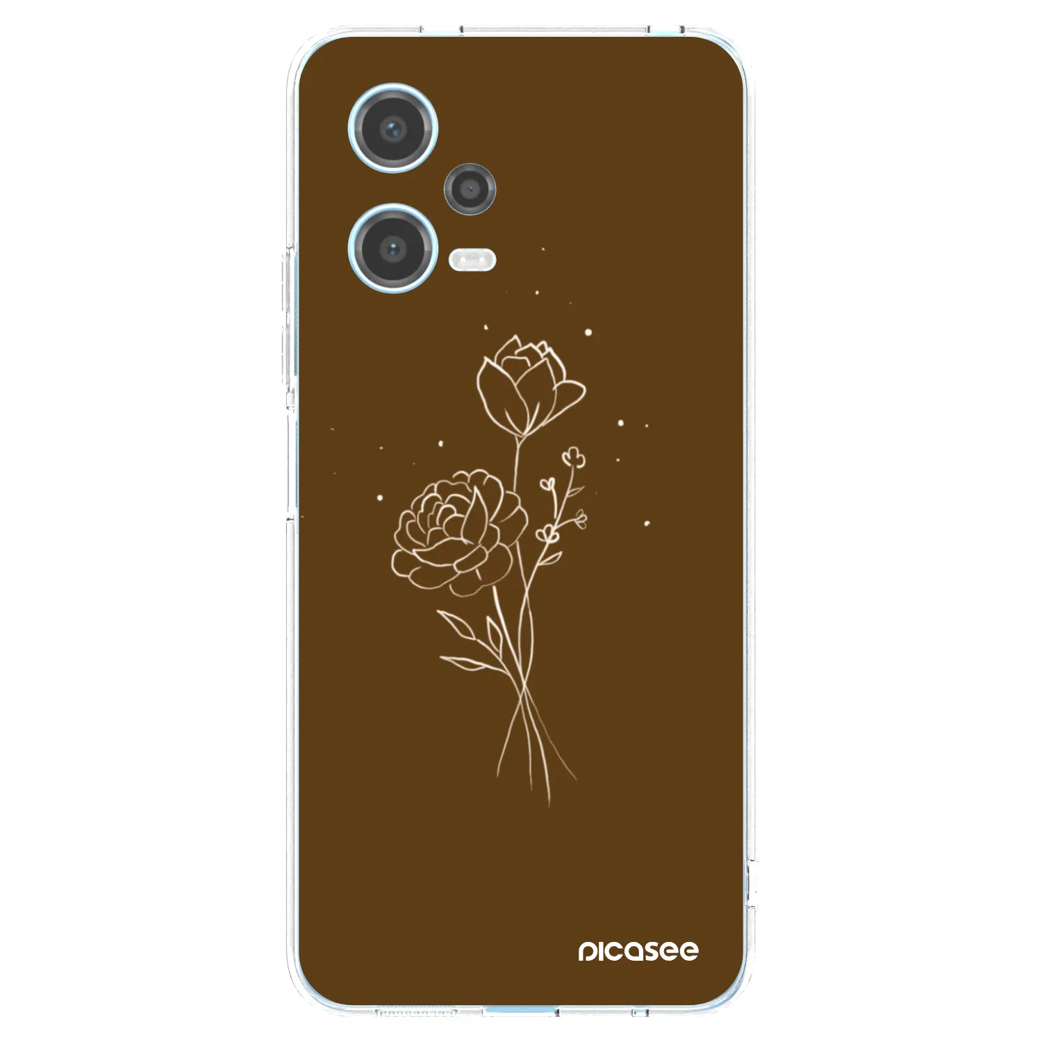 Silikónový prehľadný obal pre Xiaomi Redmi Note 12 5G - Brown flowers