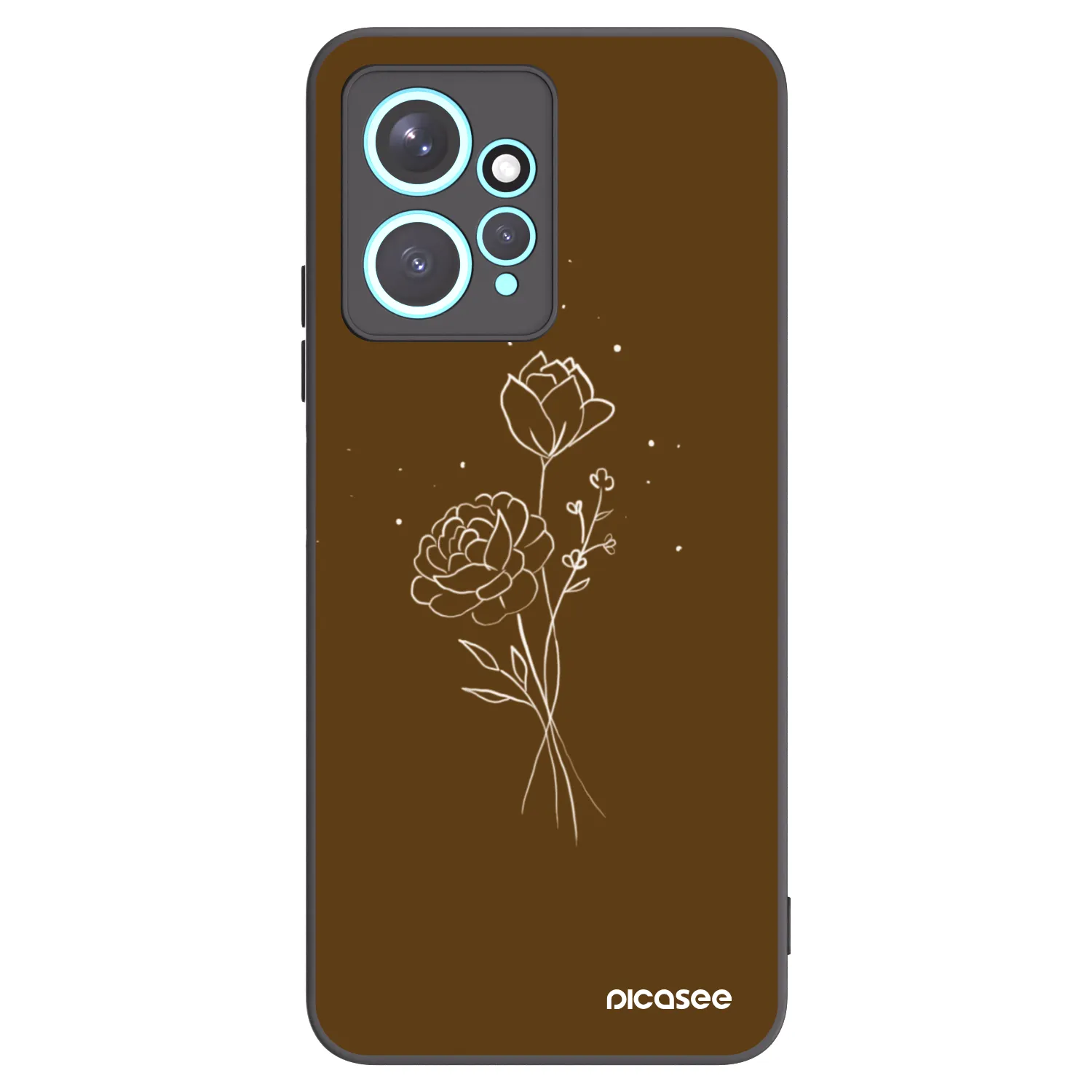 Picasee silikónový čierny obal pre Xiaomi Redmi Note 12 4G - Brown flowers
