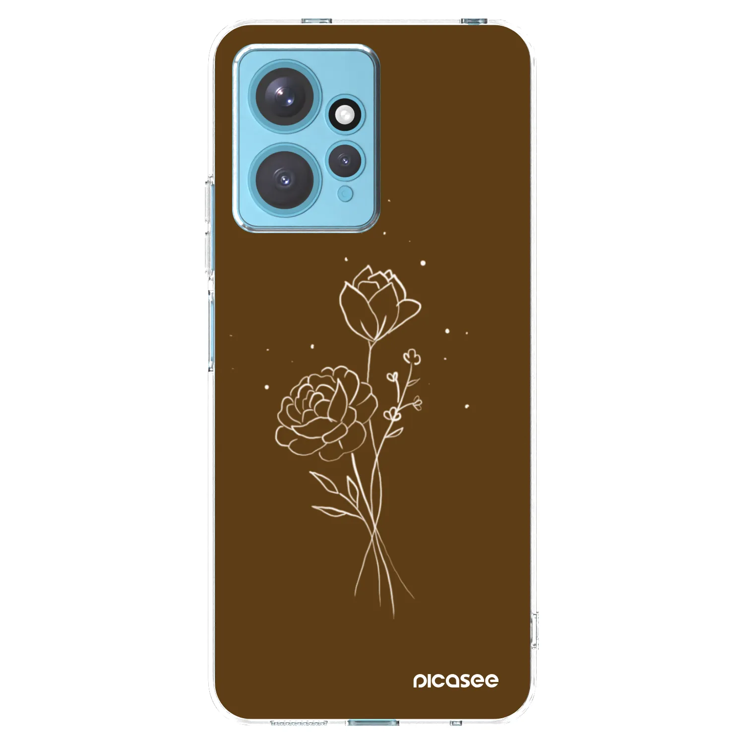 Picasee silikónový prehľadný obal pre Xiaomi Redmi Note 12 4G - Brown flowers