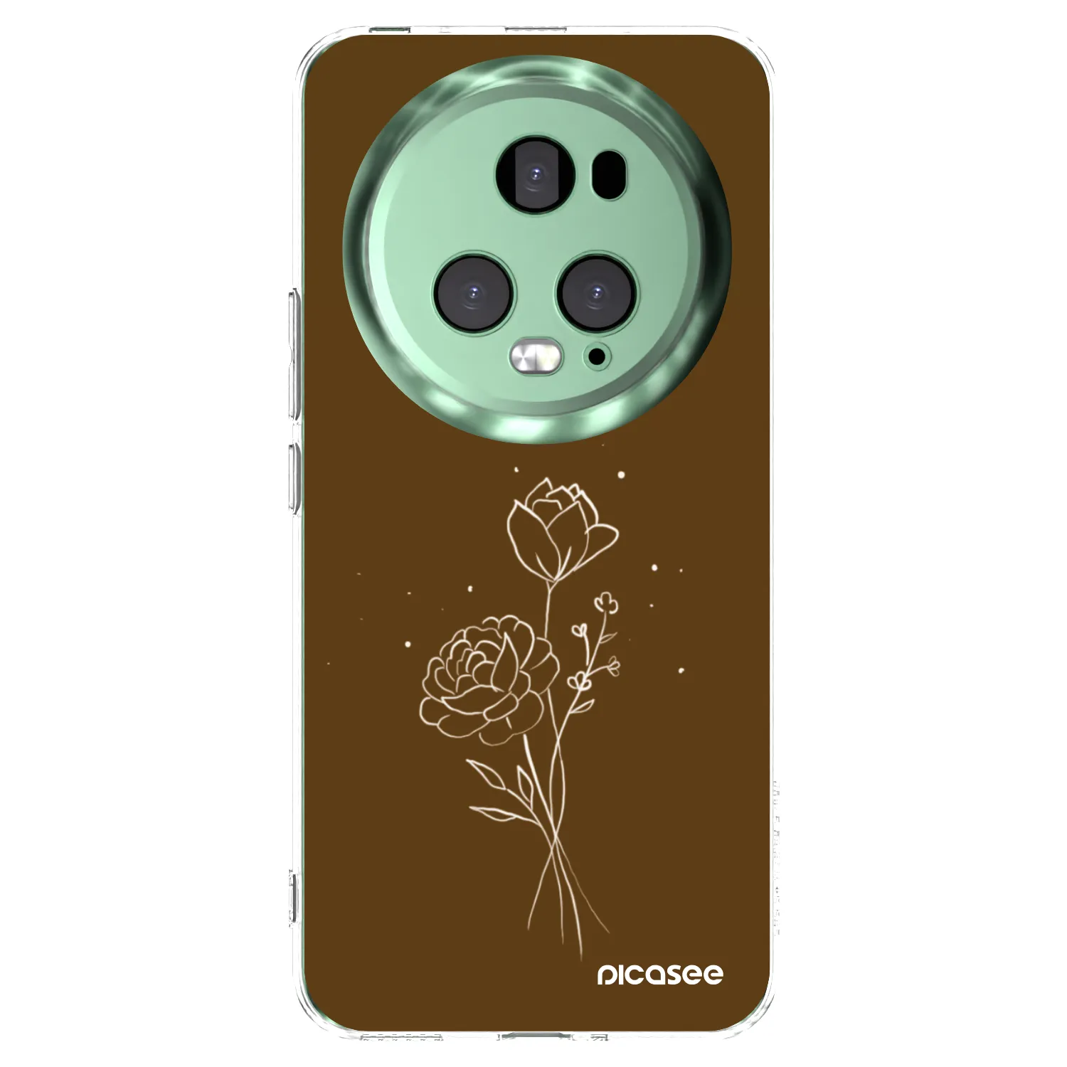 Picasee silikónový prehľadný obal pre Honor Magic5 Pro - Brown flowers