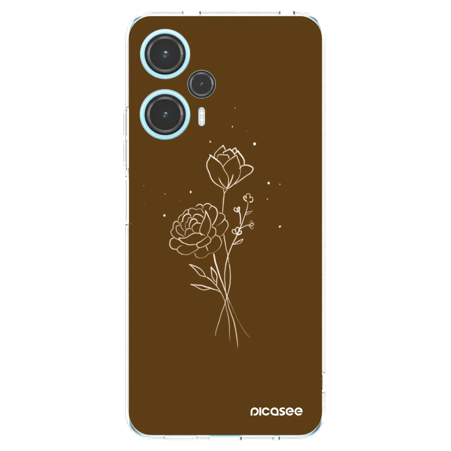Picasee silikónový prehľadný obal pre Xiaomi Poco F5 - Brown flowers