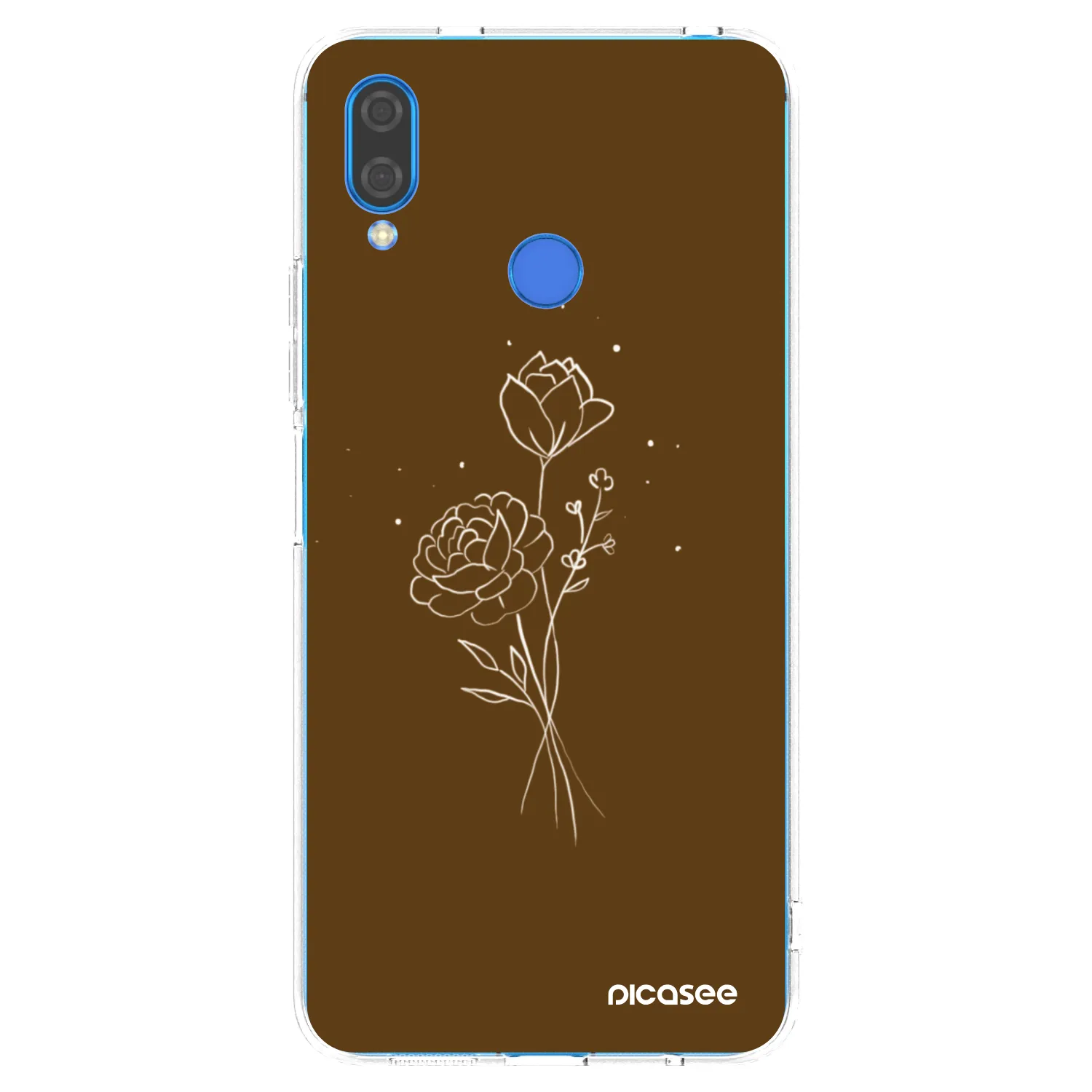 Picasee silikónový prehľadný obal pre Huawei Nova 3 - Brown flowers