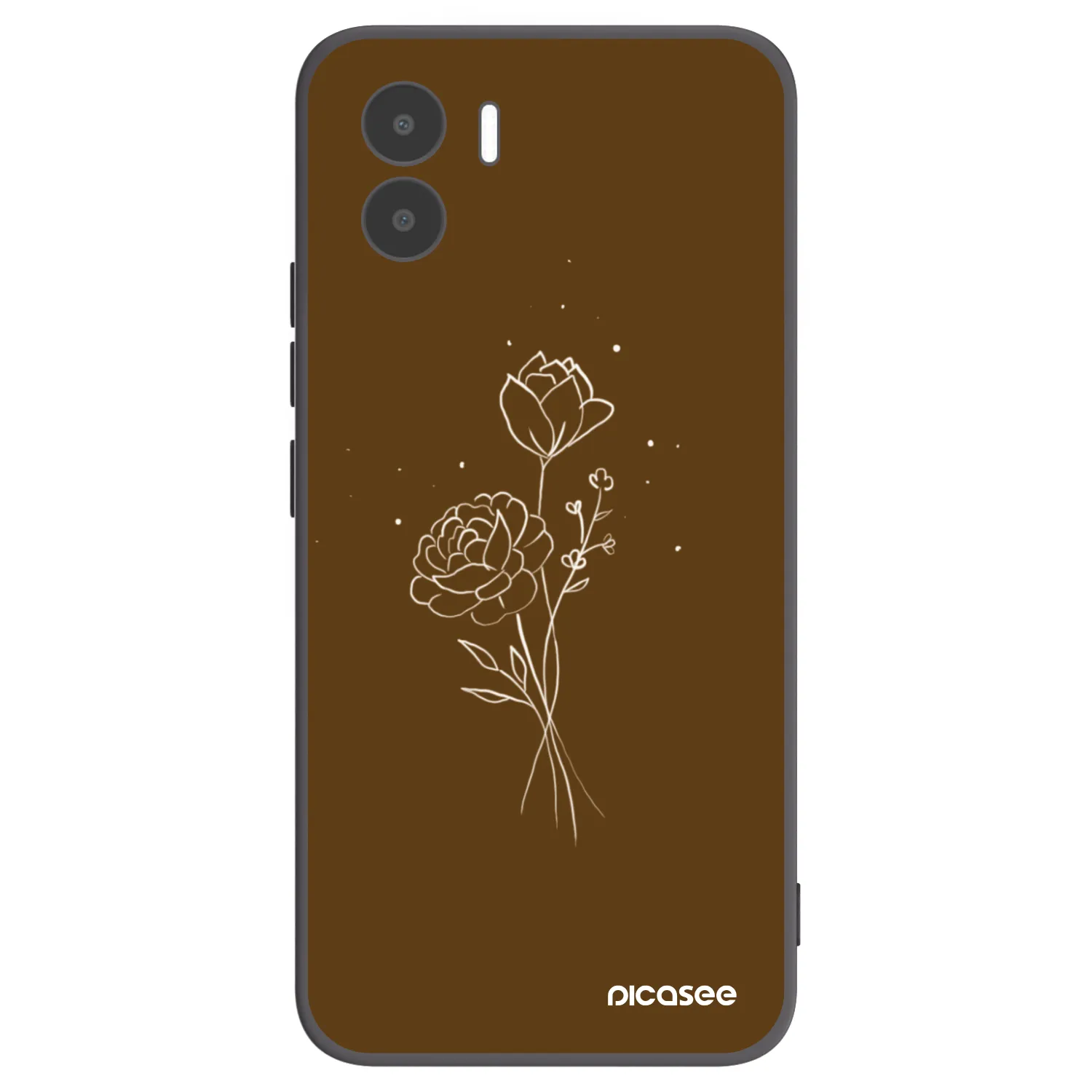 Picasee silikónový čierny obal pre Xiaomi Redmi A2 - Brown flowers