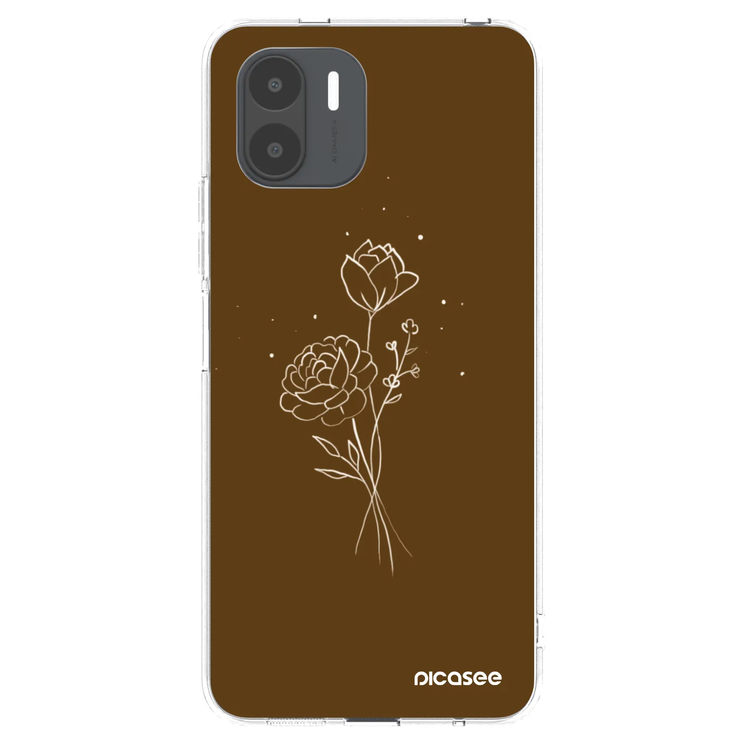 Picasee silikónový prehľadný obal pre Xiaomi Redmi A2 - Brown flowers