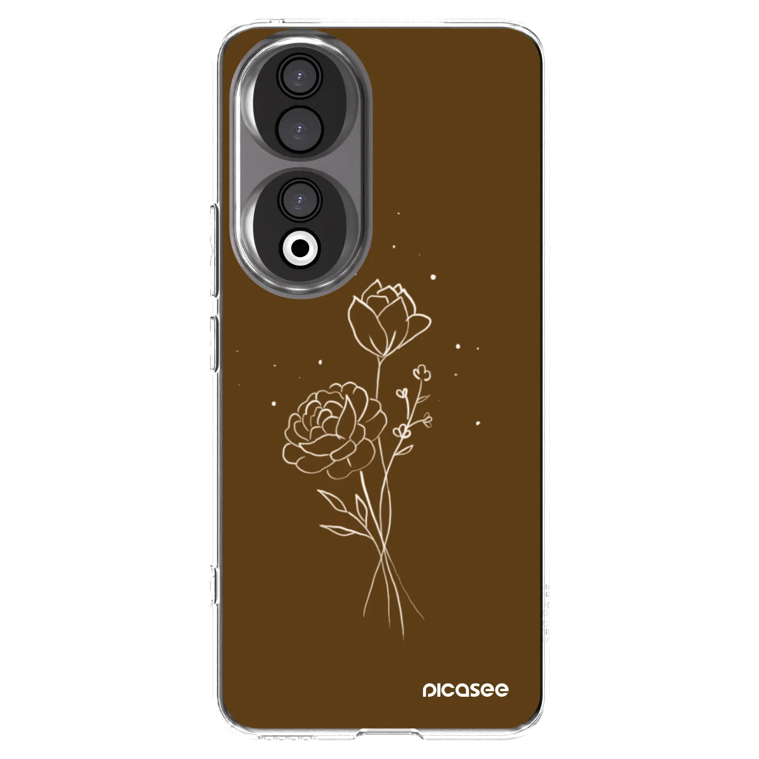 Picasee silikónový prehľadný obal pre Honor 90 5G - Brown flowers