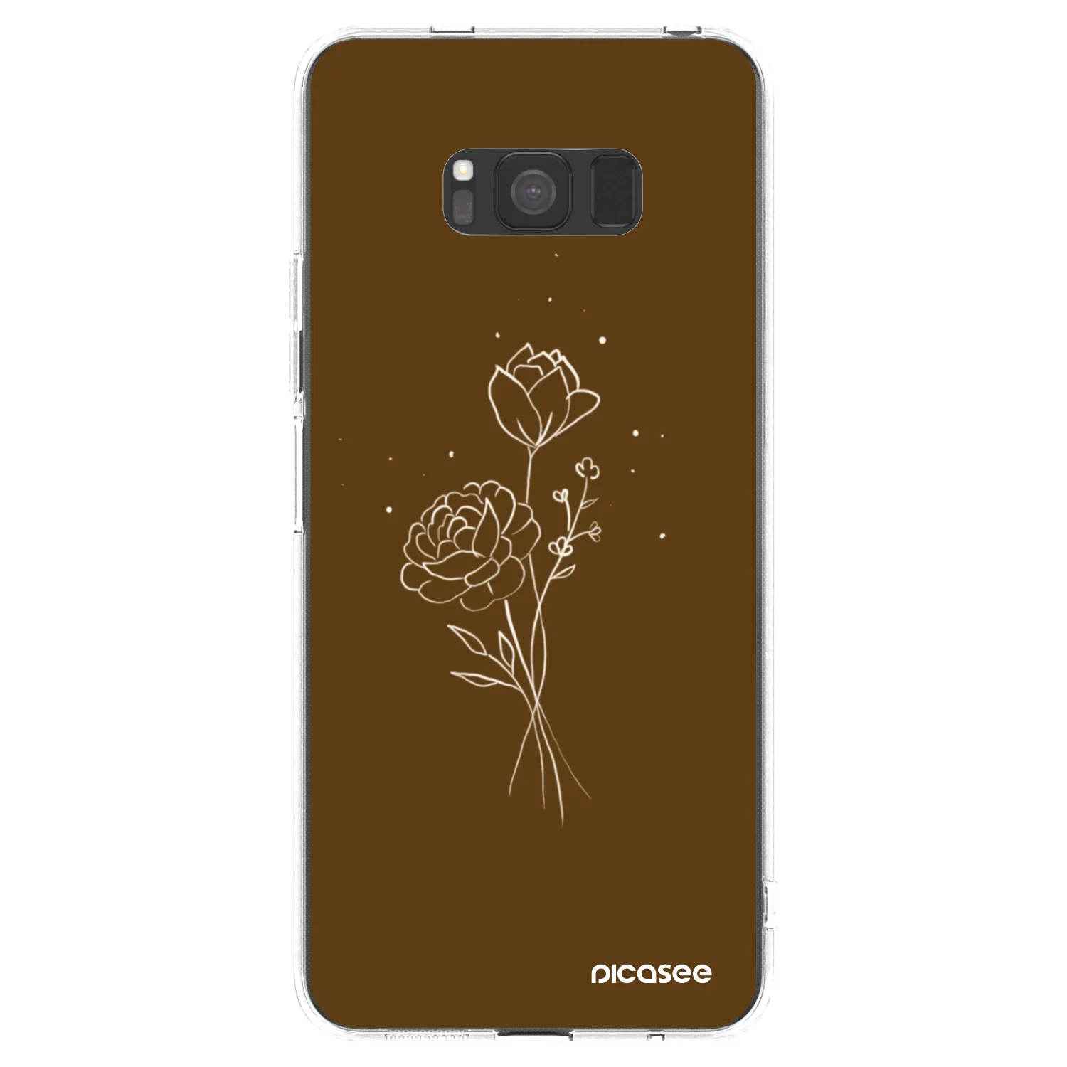 Picasee silikónový prehľadný obal pre Samsung Galaxy S8 G950F - Brown flowers