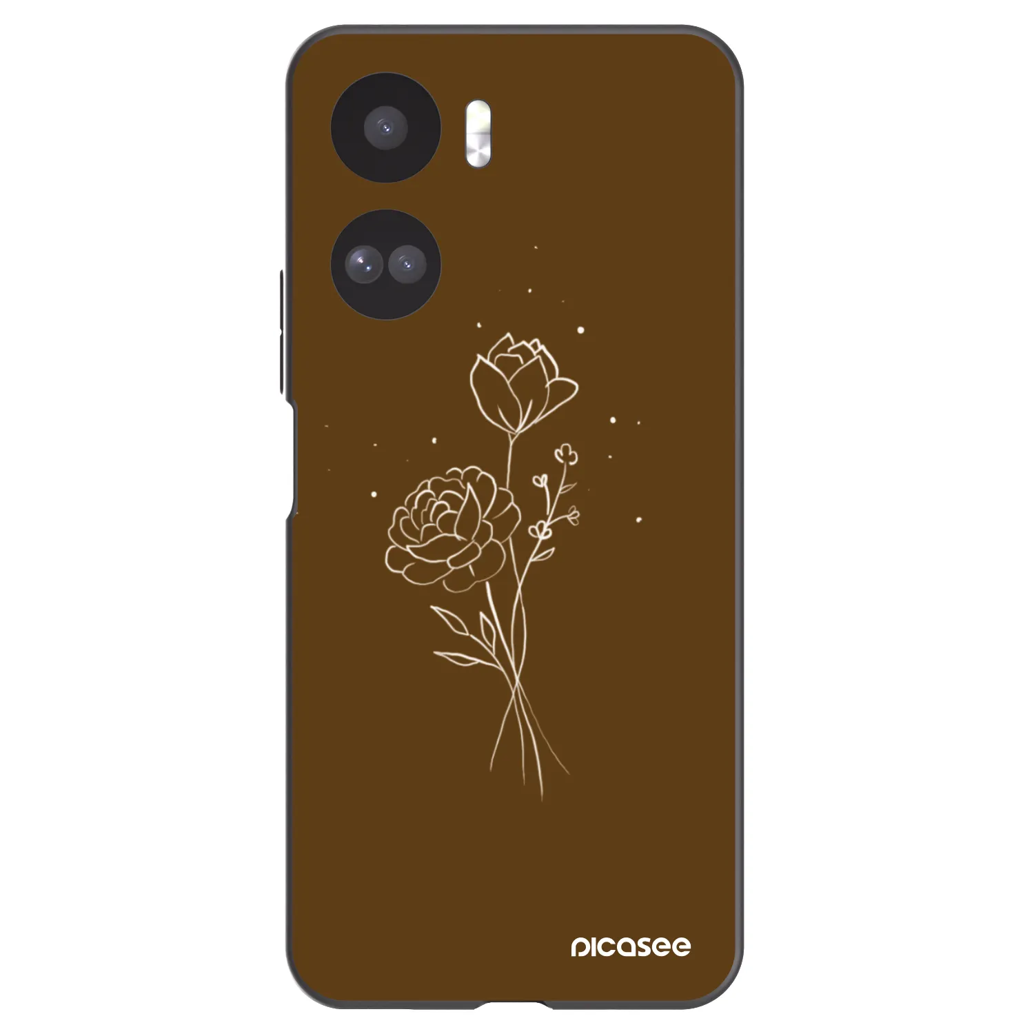 Picasee silikónový čierny obal pre Honor 90 Lite 5G - Brown flowers