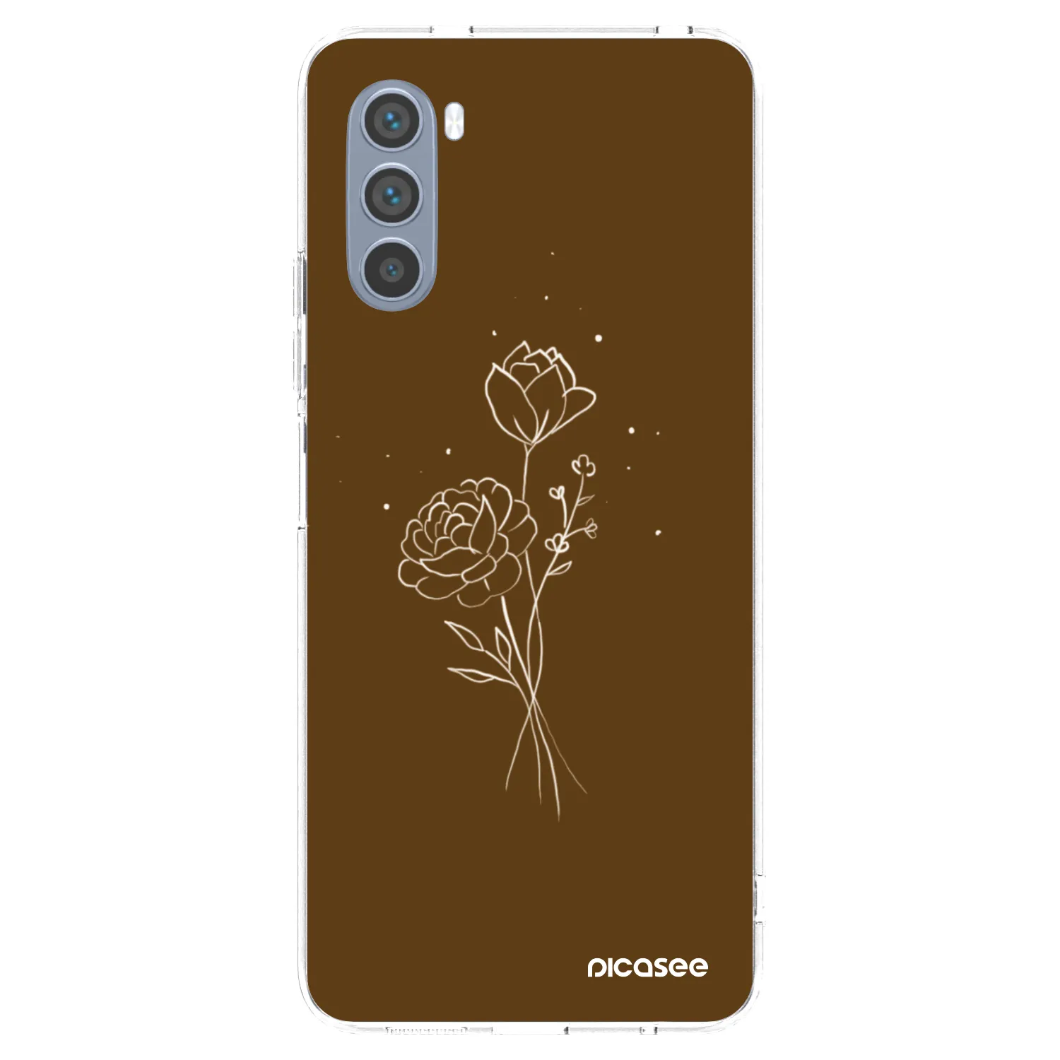 Silikónový prehľadný obal pre Motorola Moto G62 - Brown flowers