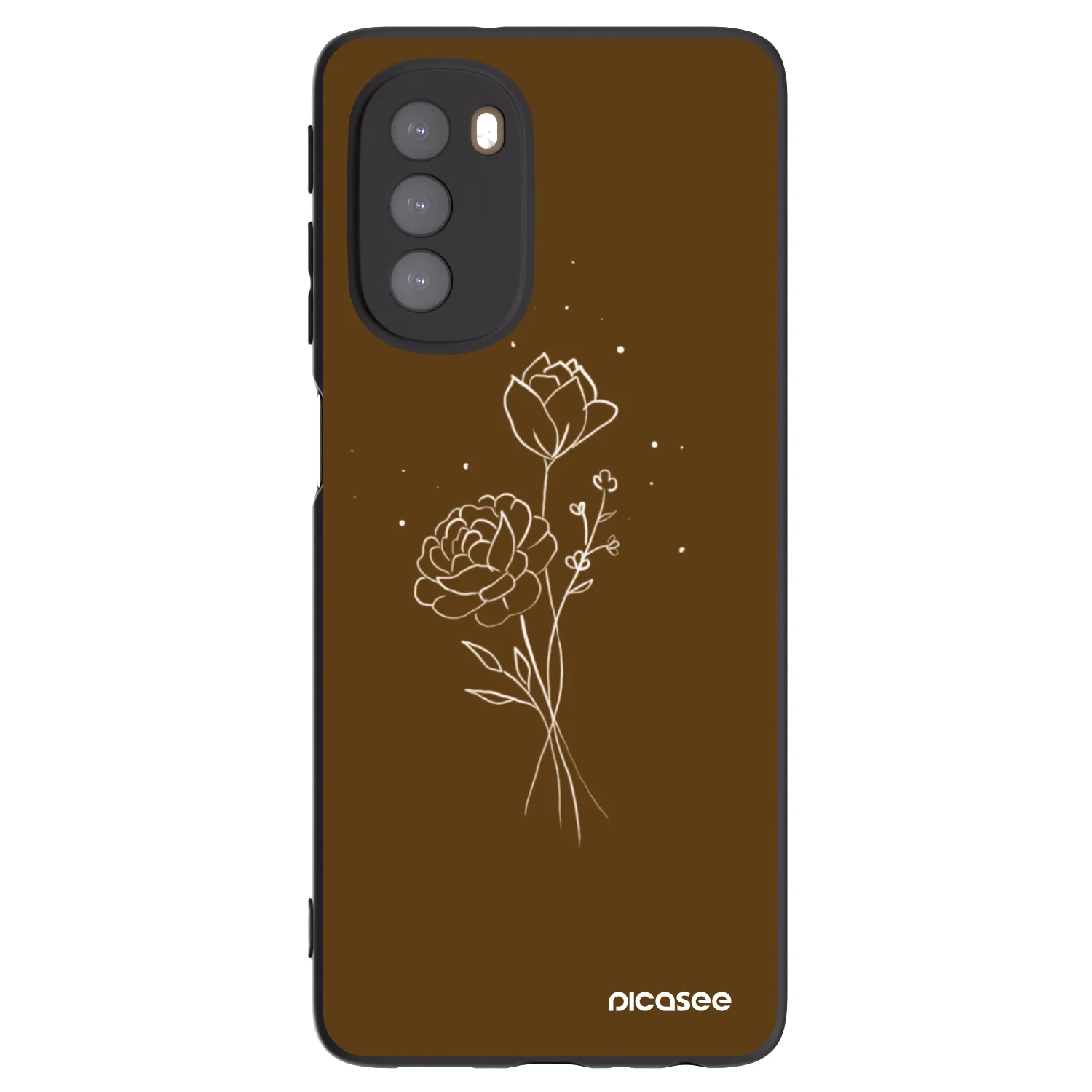 Picasee silikónový čierny obal pre Motorola Moto G51 - Brown flowers