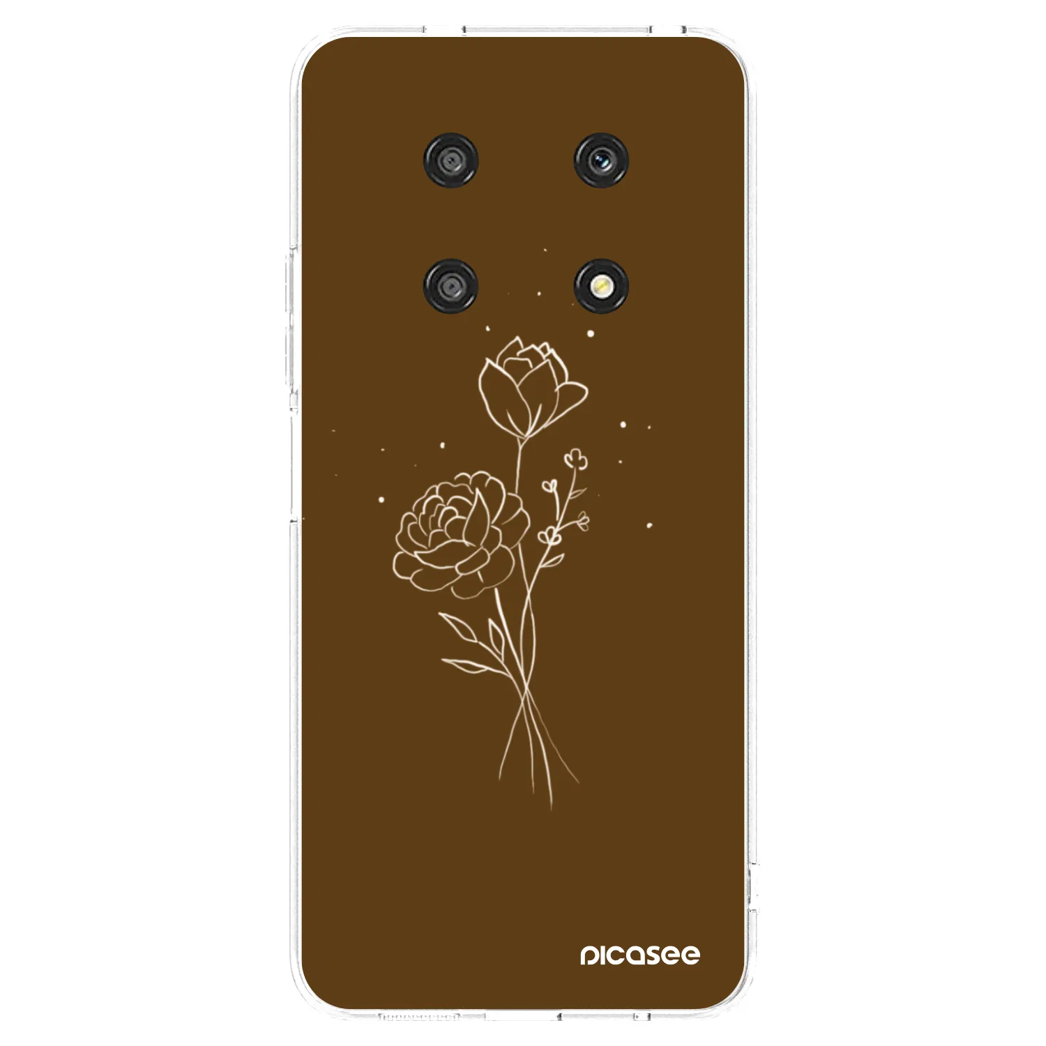Picasee silikónový prehľadný obal pre Honor Magic4 Lite 5G - Brown flowers