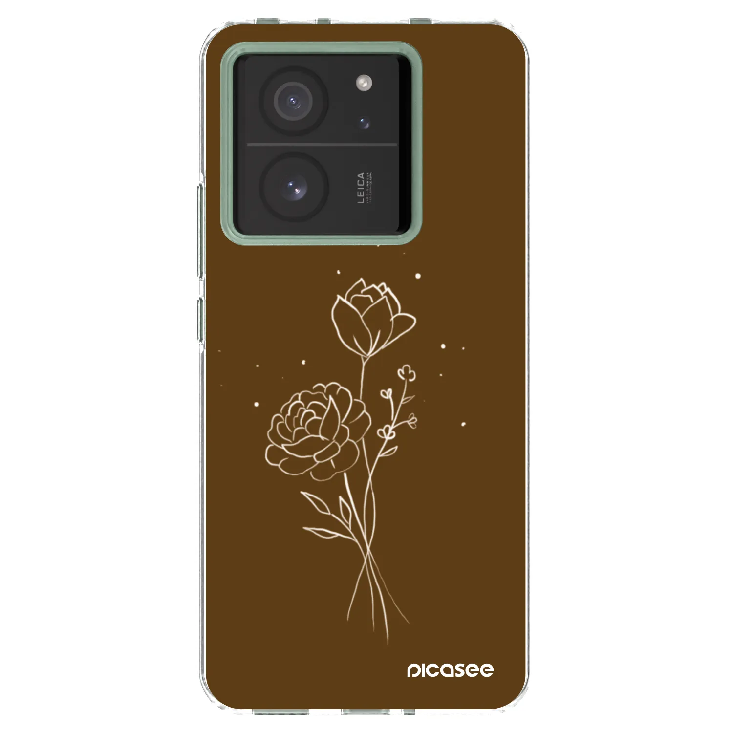 Picasee silikónový prehľadný obal pre Xiaomi 13T - Brown flowers