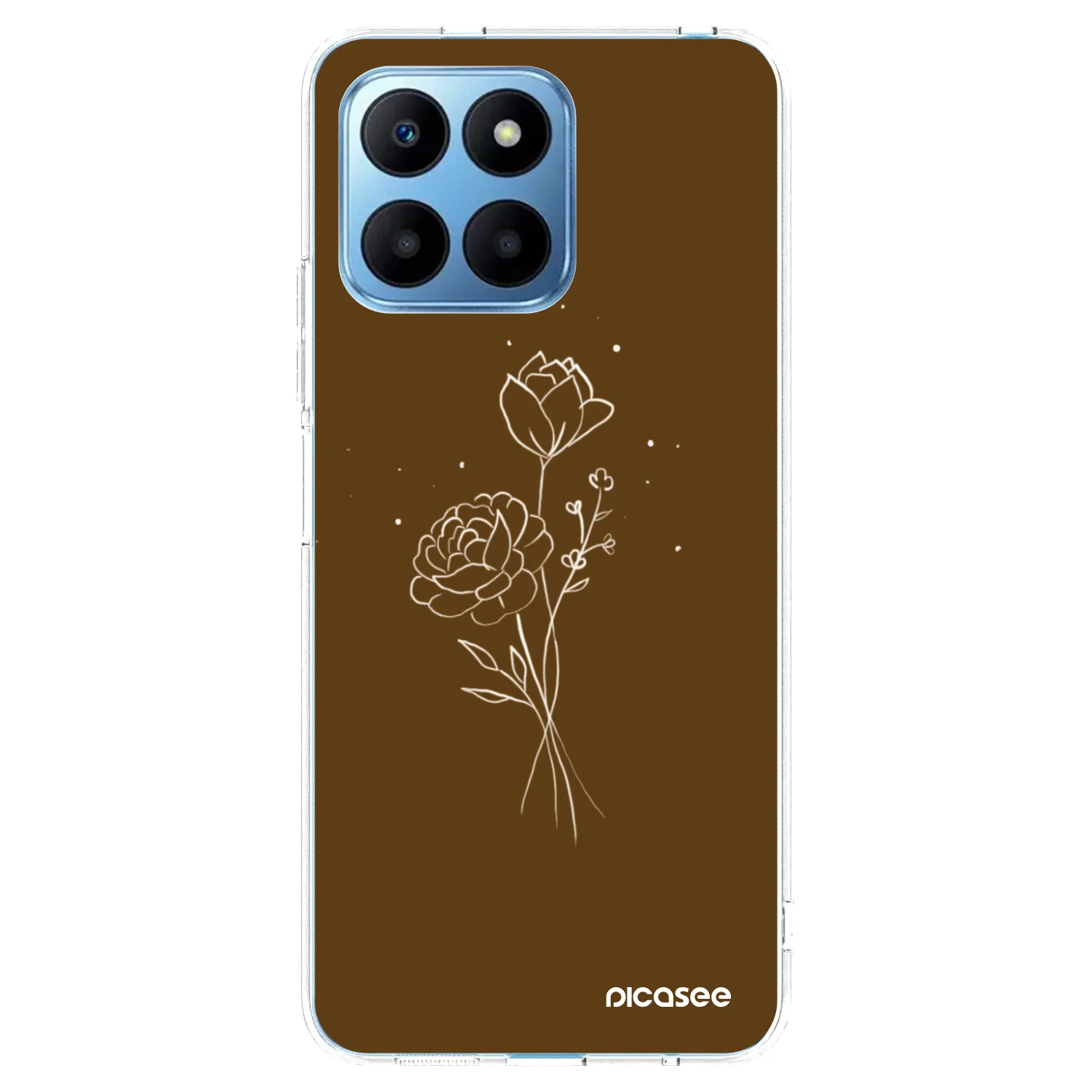 Picasee silikónový prehľadný obal pre Honor 70 Lite - Brown flowers