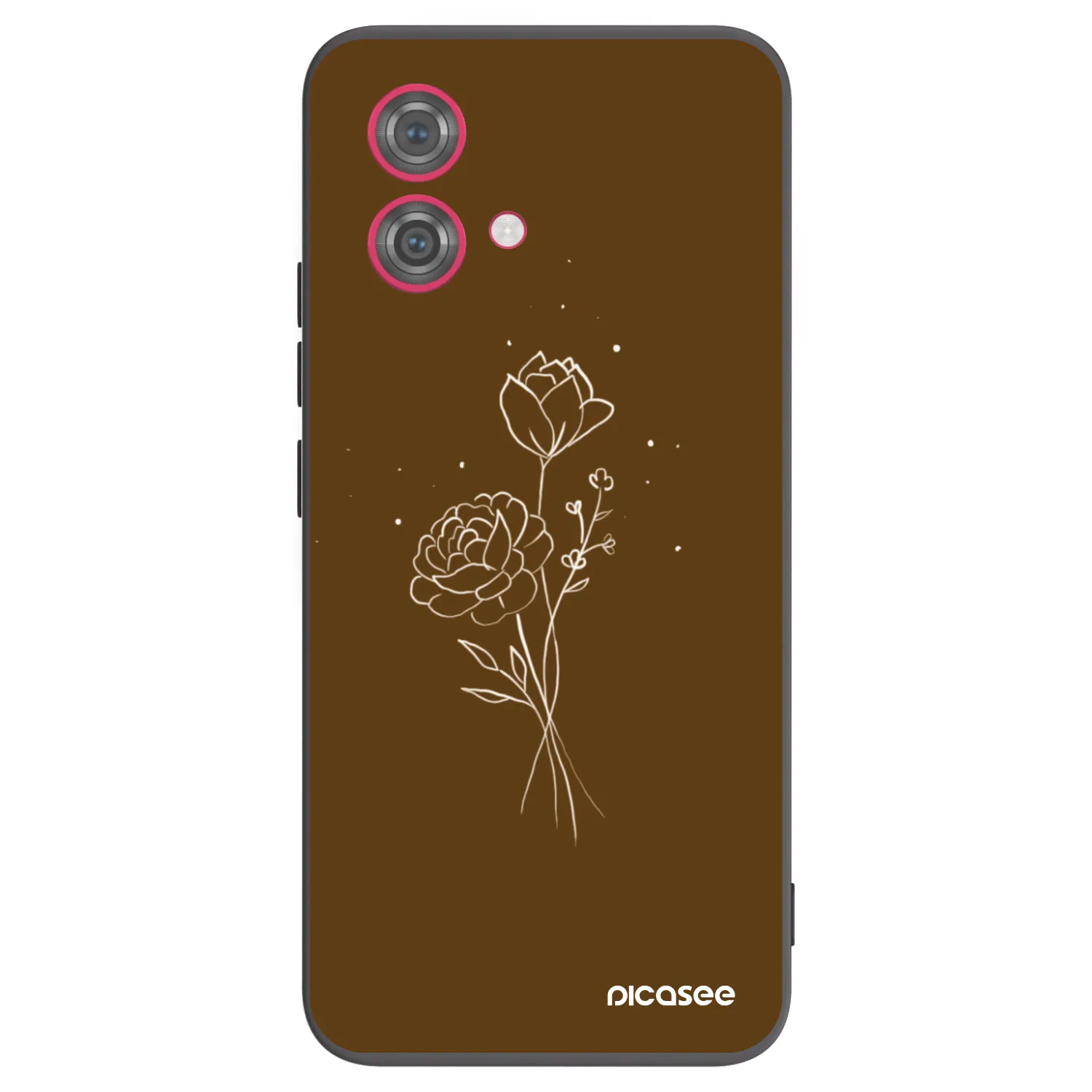 Silikónový čierny obal pre Motorola Moto G84 5G - Brown flowers