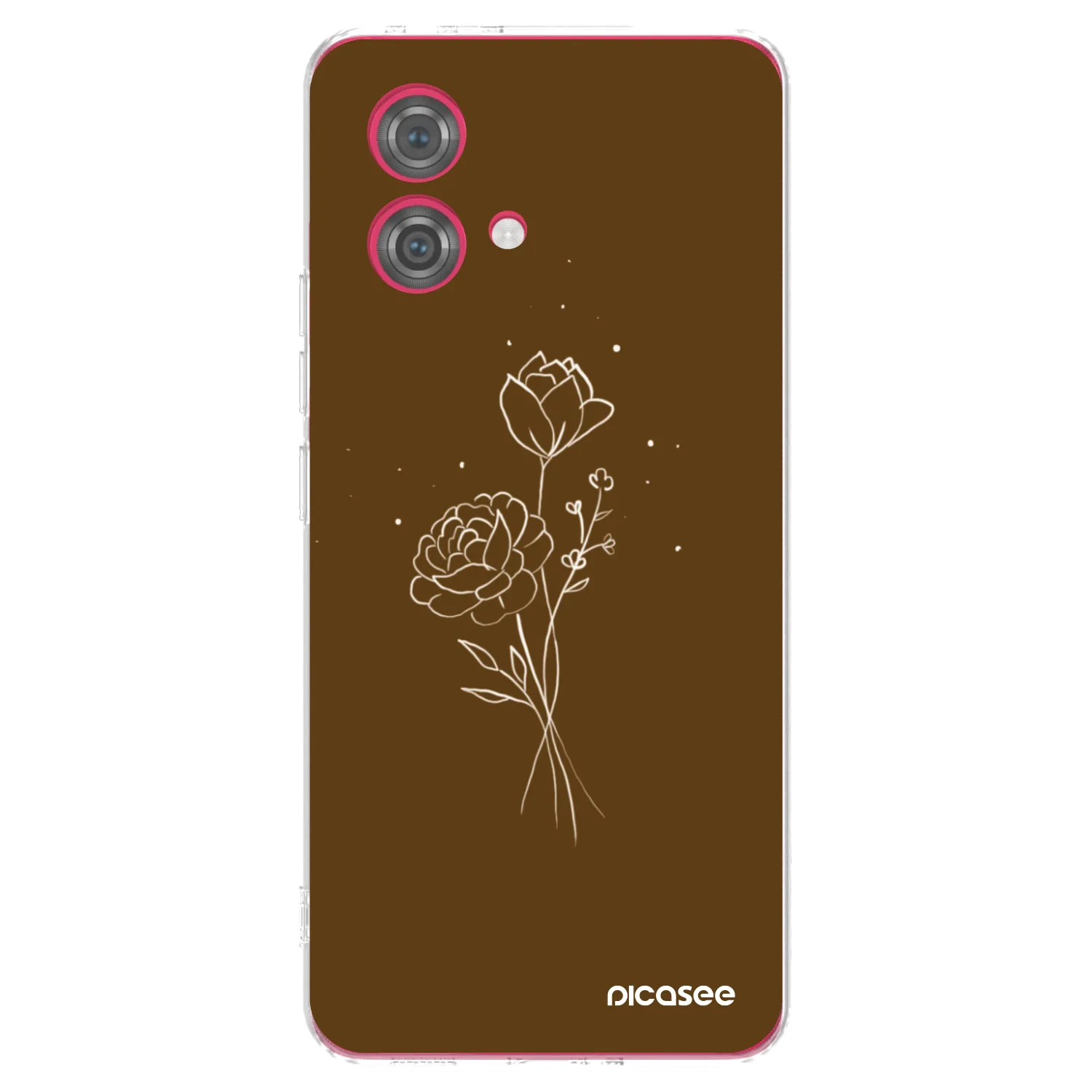 Silikónový prehľadný obal pre Motorola Moto G84 5G - Brown flowers
