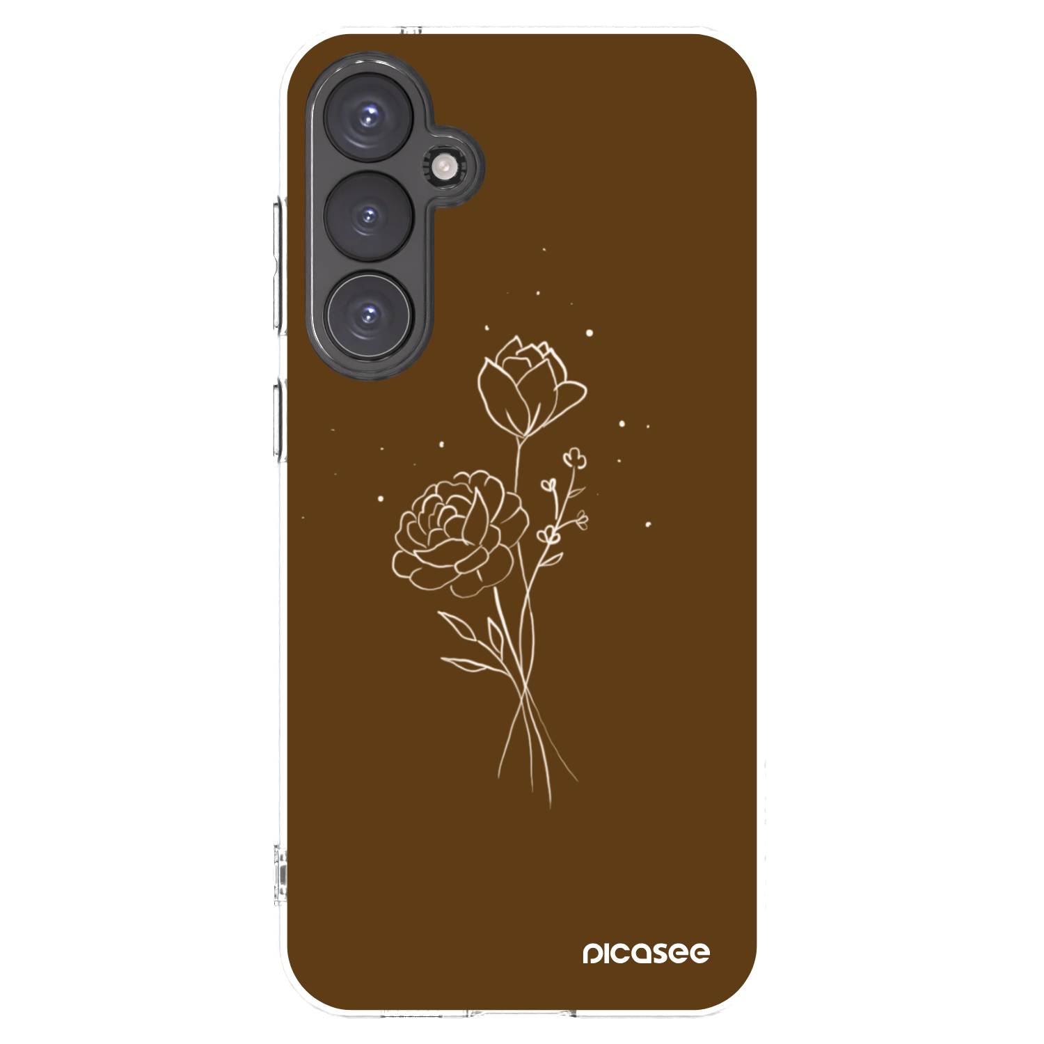 Picasee silikónový prehľadný obal pre Samsung Galaxy S23 FE S711B - Brown flowers