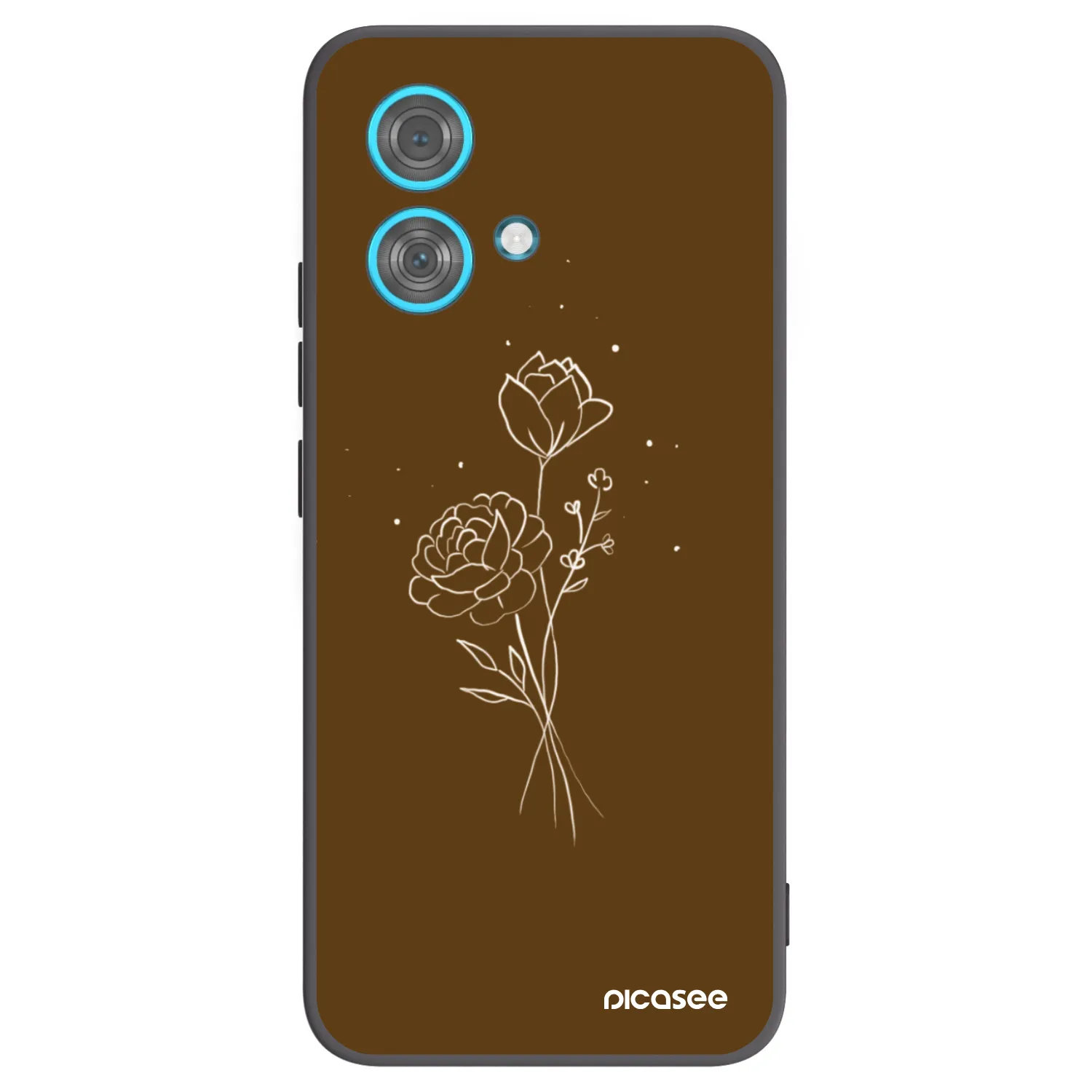 Picasee silikónový čierny obal pre Motorola Edge 40 Neo - Brown flowers
