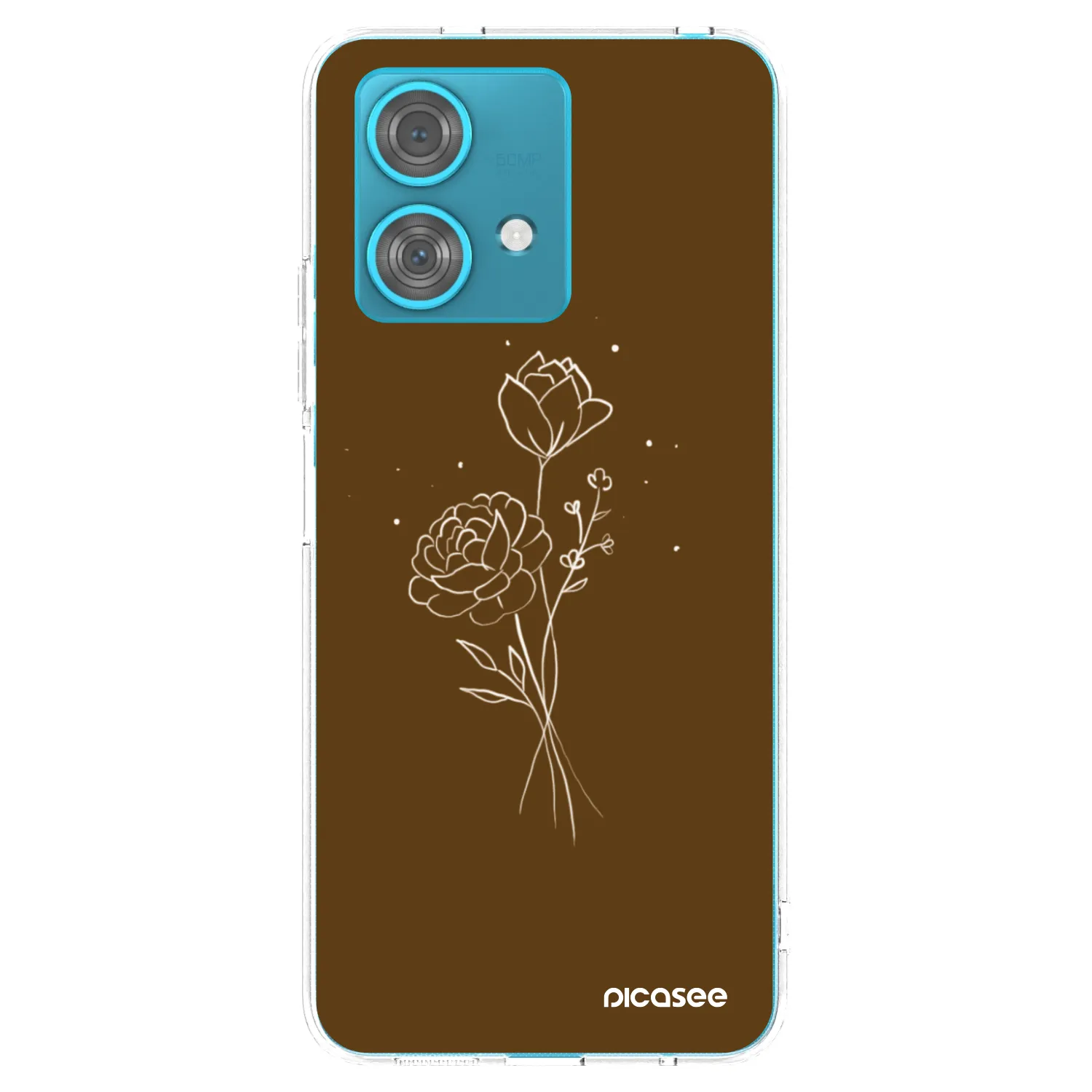 Picasee silikónový prehľadný obal pre Motorola Edge 40 Neo - Brown flowers