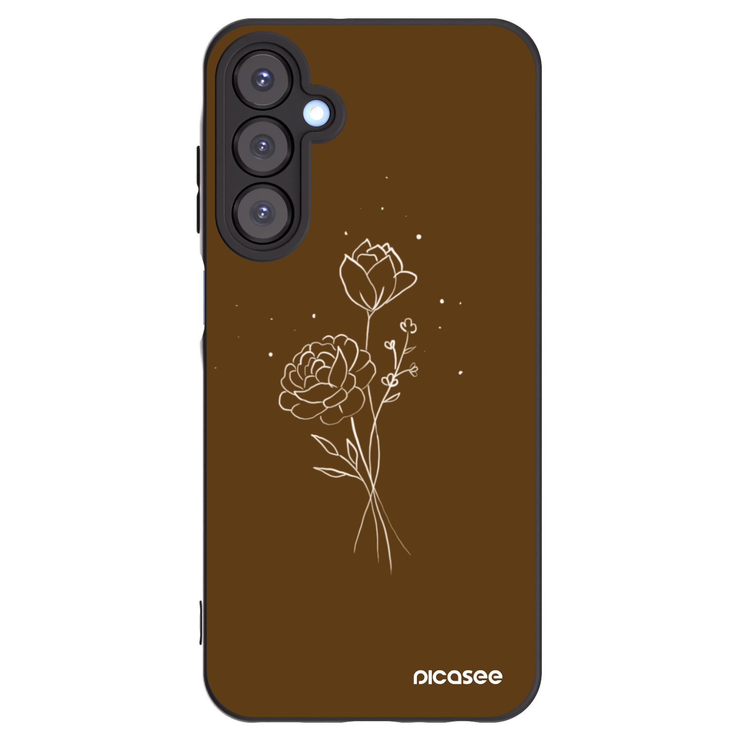 Picasee silikónový čierny obal pre Samsung Galaxy A25 A256B 5G - Brown flowers