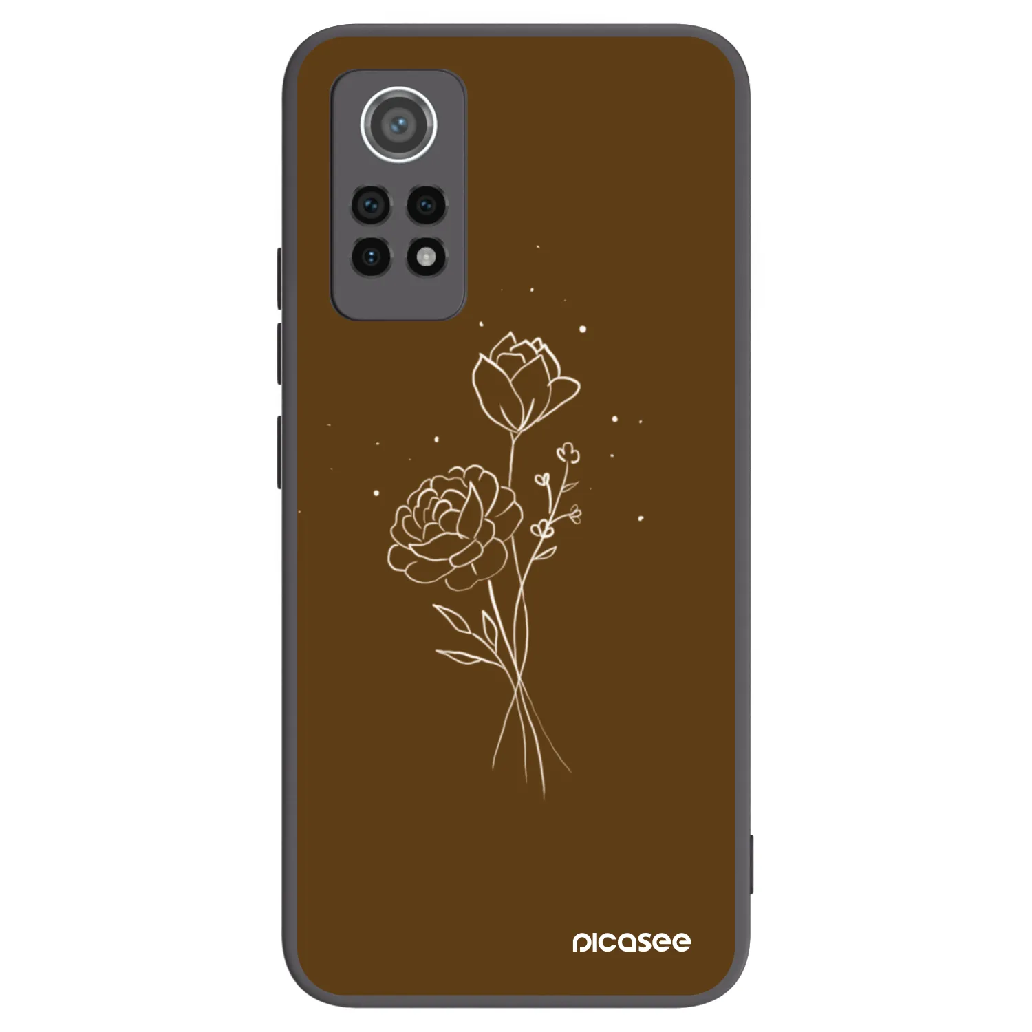Picasee silikónový čierny obal pre Xiaomi Redmi Note 12 Pro 4G - Brown flowers