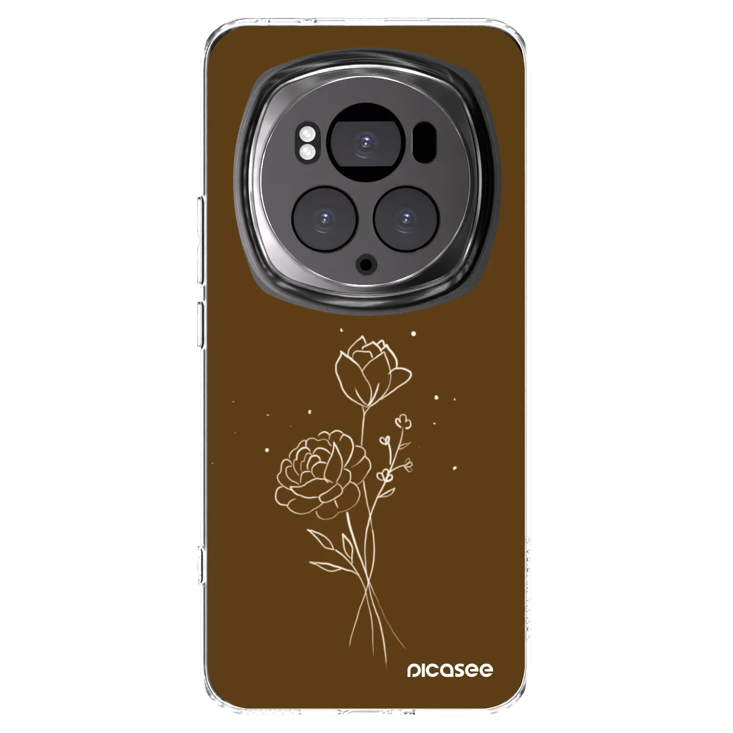 Picasee silikónový prehľadný obal pre Honor Magic6 Pro - Brown flowers