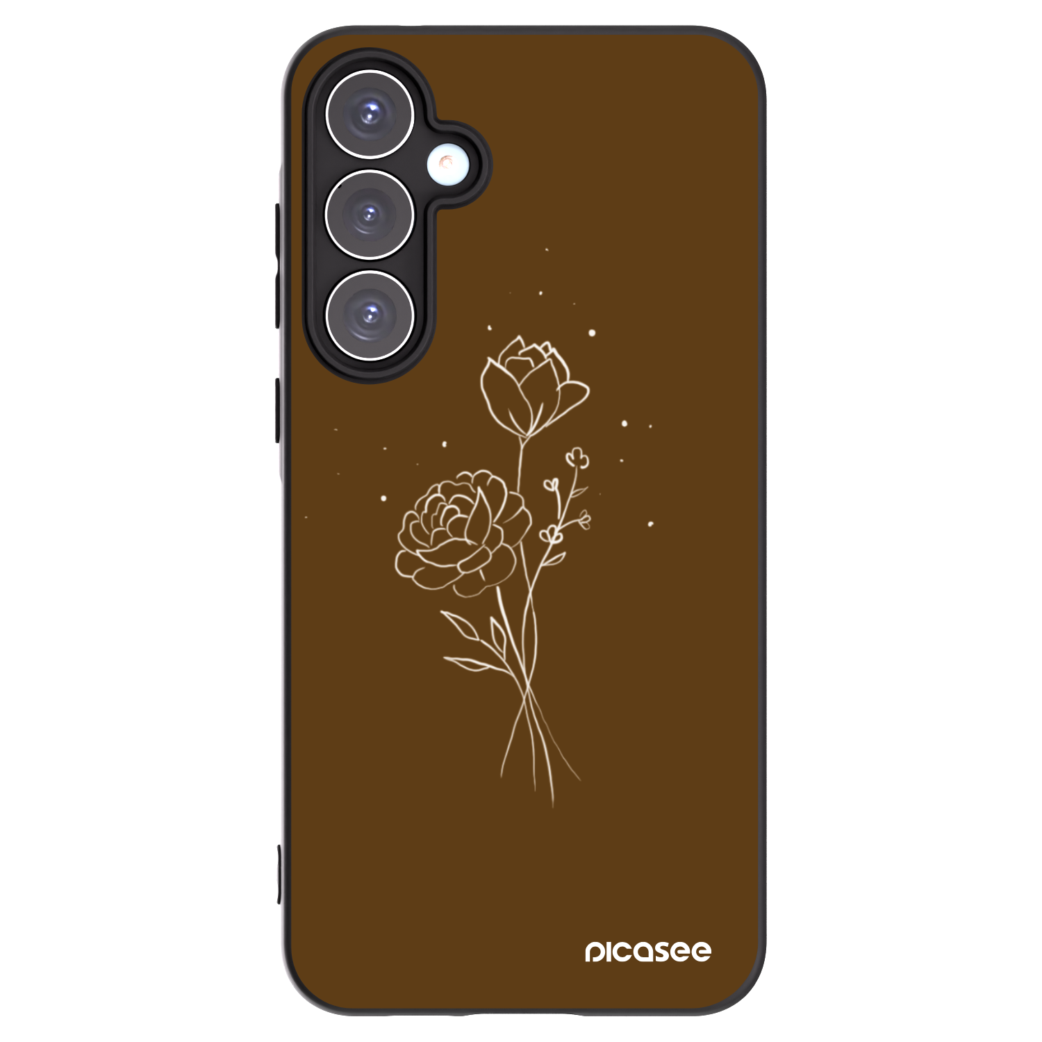Picasee silikónový čierny obal pre Samsung Galaxy A55 5G A556B - Brown flowers