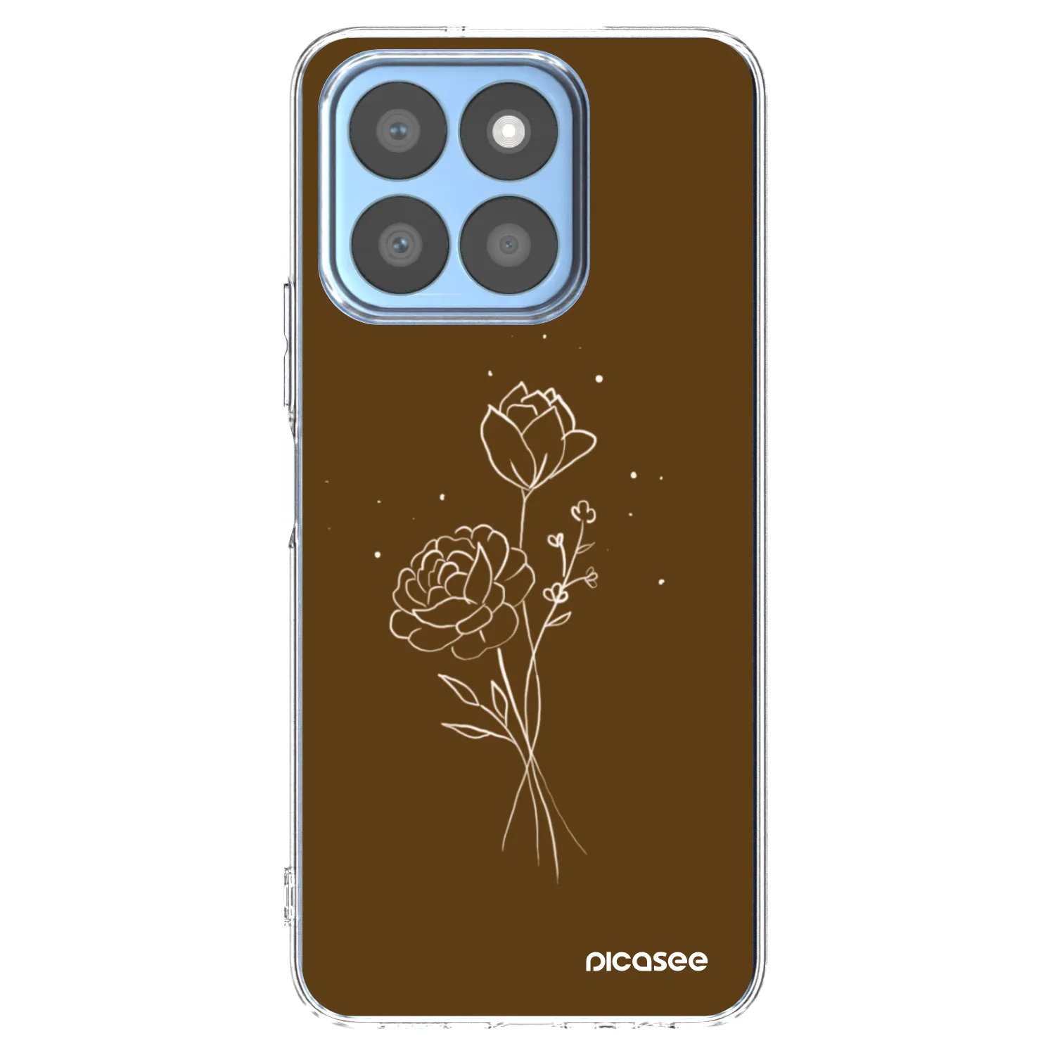 Picasee silikónový prehľadný obal pre Honor X8b - Brown flowers