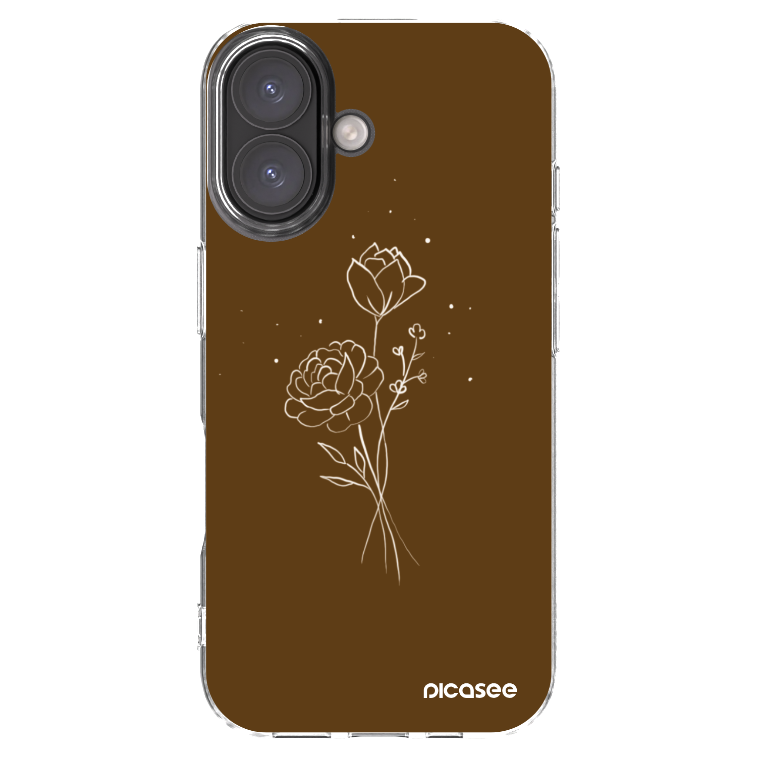 Picasee silikónový prehľadný obal pre Apple iPhone 16 - Brown flowers
