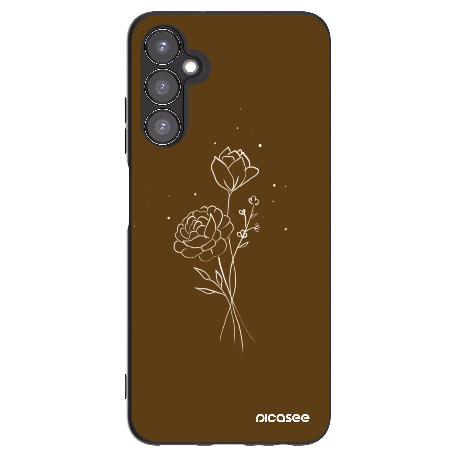 Picasee silikónový čierny obal pre Samsung Galaxy A05s A057G - Brown flowers