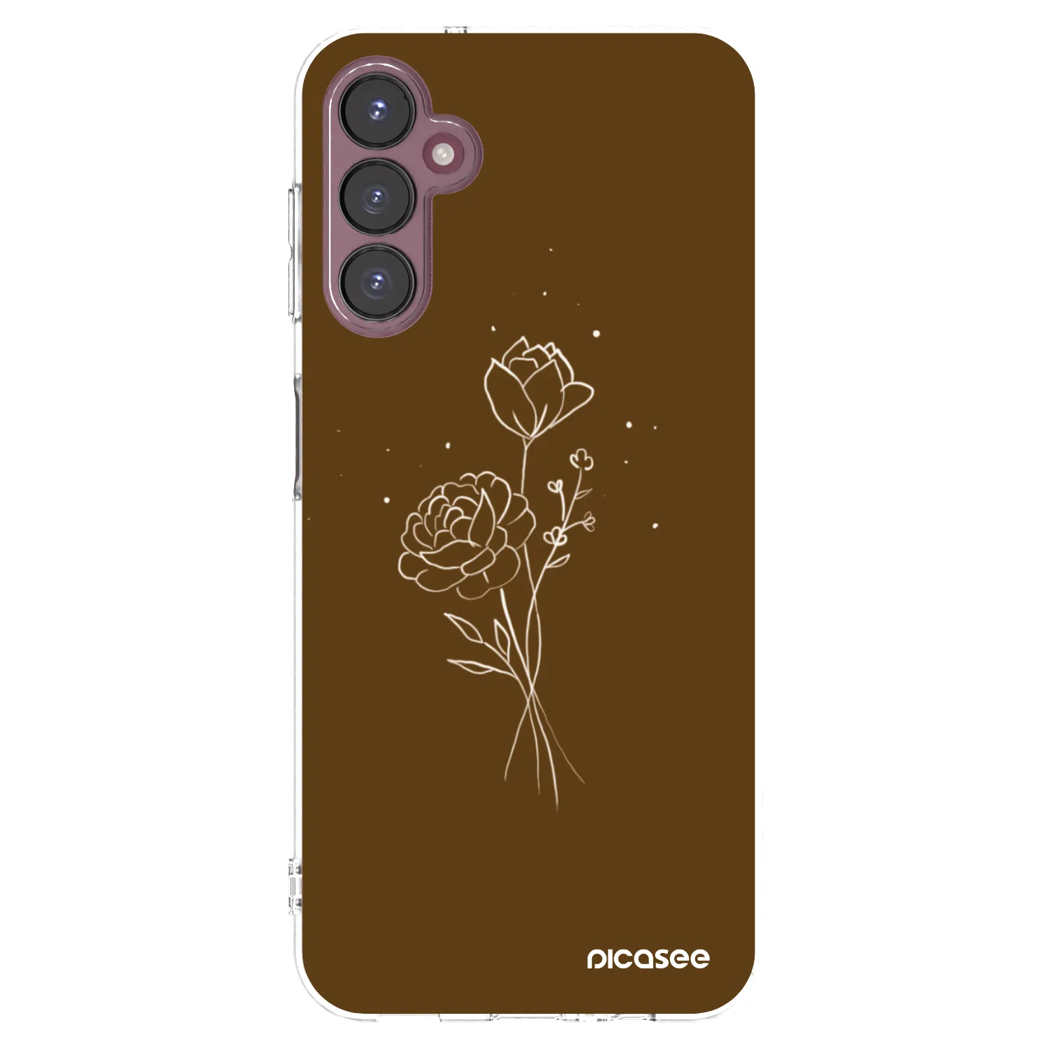 Picasee silikónový prehľadný obal pre Samsung Galaxy A05s A057G - Brown flowers
