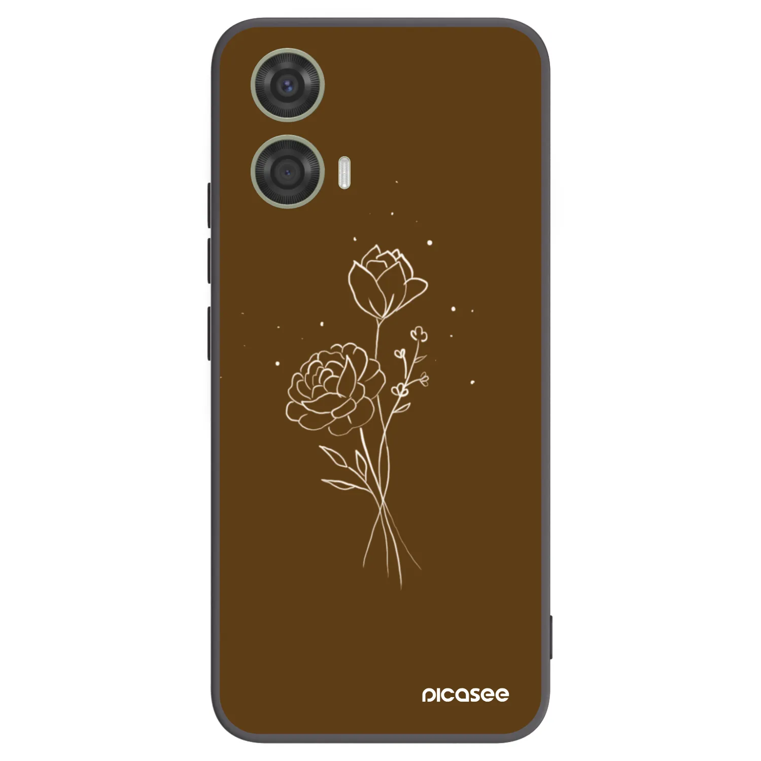 Picasee silikónový čierny obal pre Motorola Moto G24 - Brown flowers