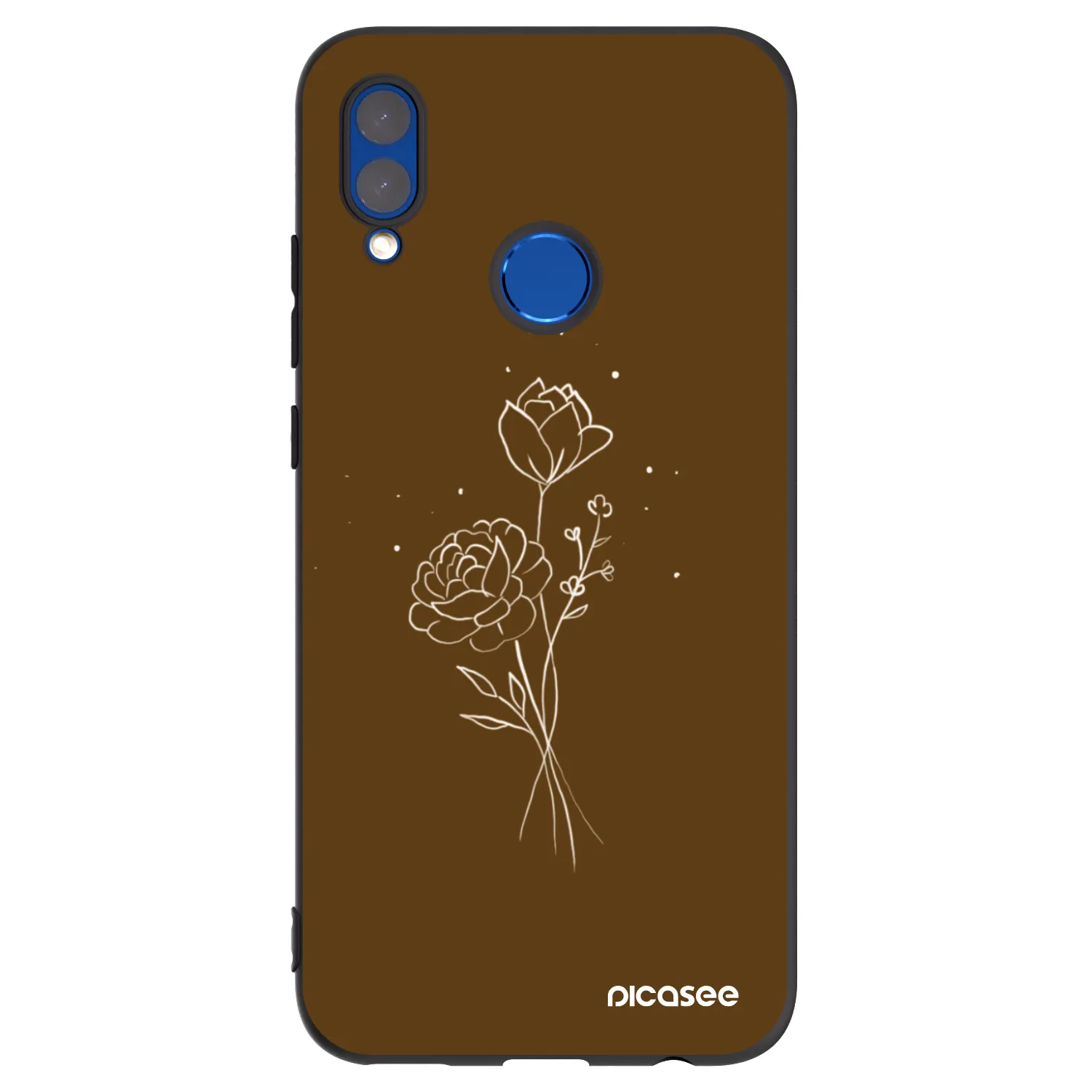 Picasee silikónový čierny obal pre Huawei P Smart 2019 - Brown flowers