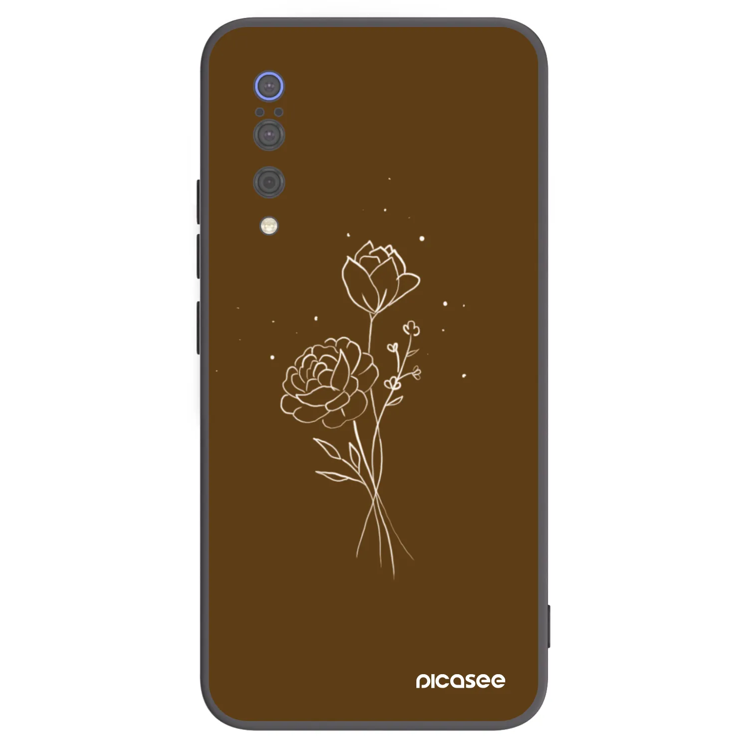 Picasee silikónový čierny obal pre Xiaomi Mi 9 - Brown flowers